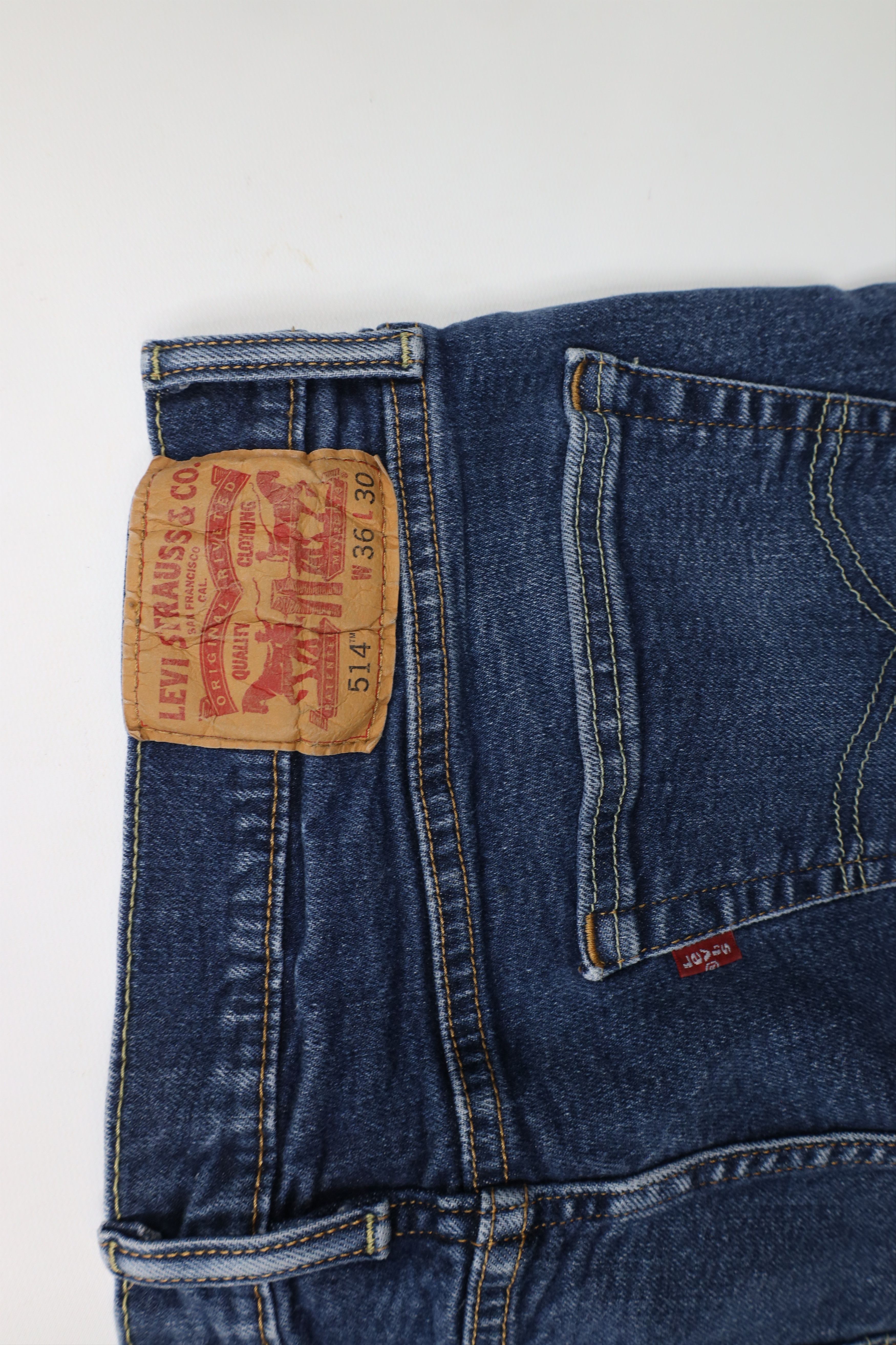 Levi's × Vintage Vintage Y2K Levis 514 Stretch Straight Leg Denim Jeans Blue Size US 36 / EU 52 - 13 Thumbnail