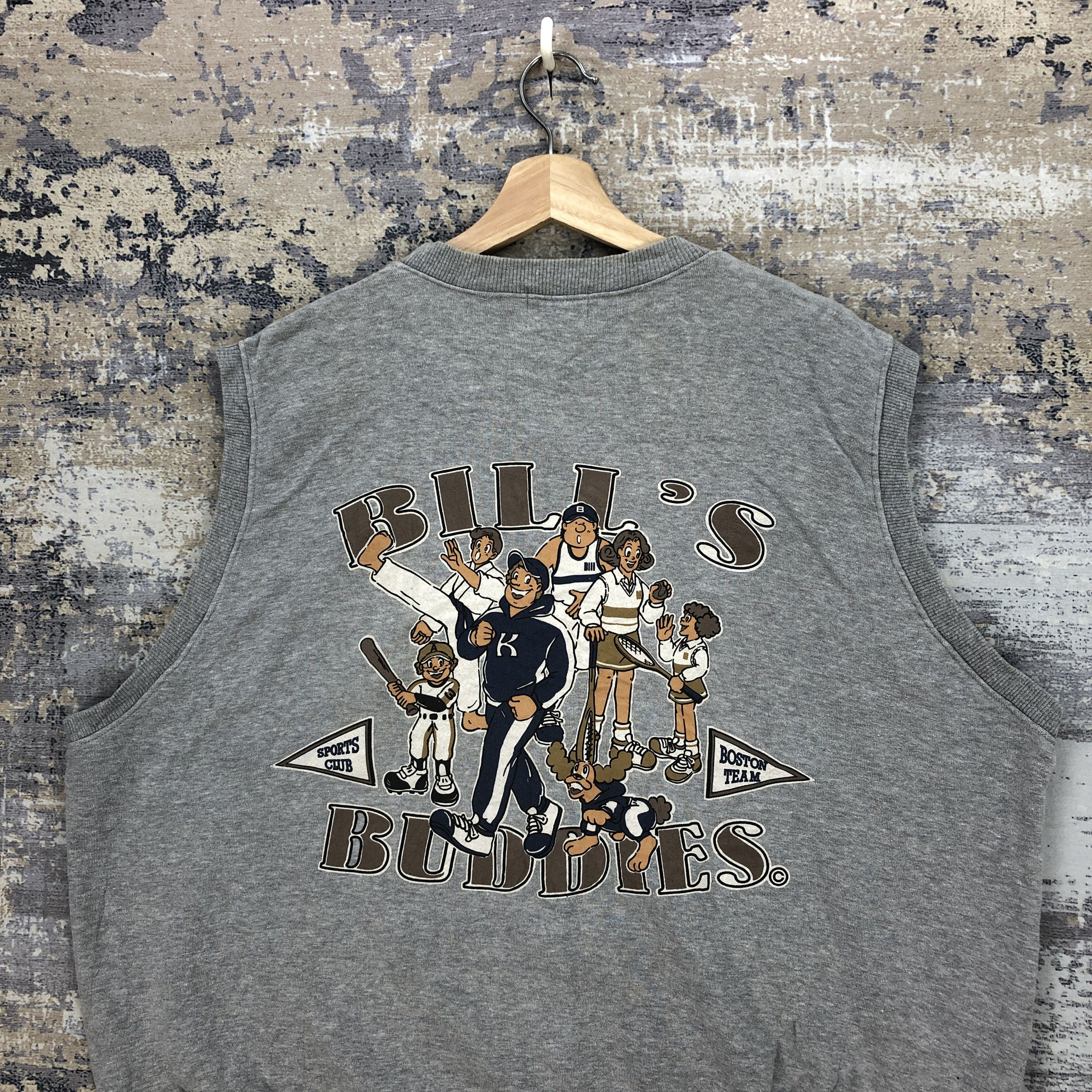 Japanese Brand Vintage Bill's Buddies Sweatshirt Boston Team Varsity Vest Size US XL / EU 56 / 4 - 3 Thumbnail