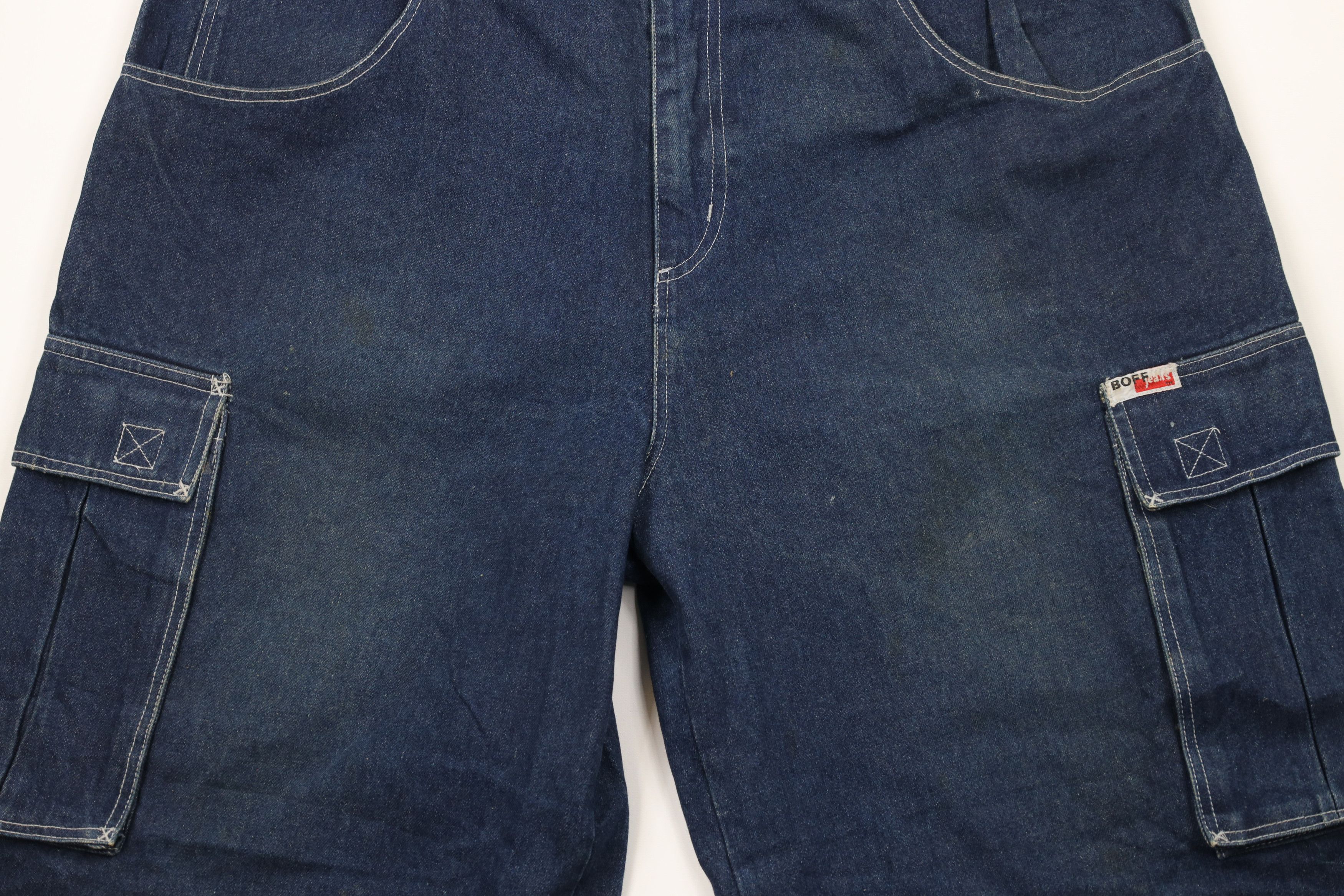Vintage Vintage 90s Streetwear Baggy Fit Denim Cargo Shorts Jorts Size US 42 / EU 58 - 3 Thumbnail