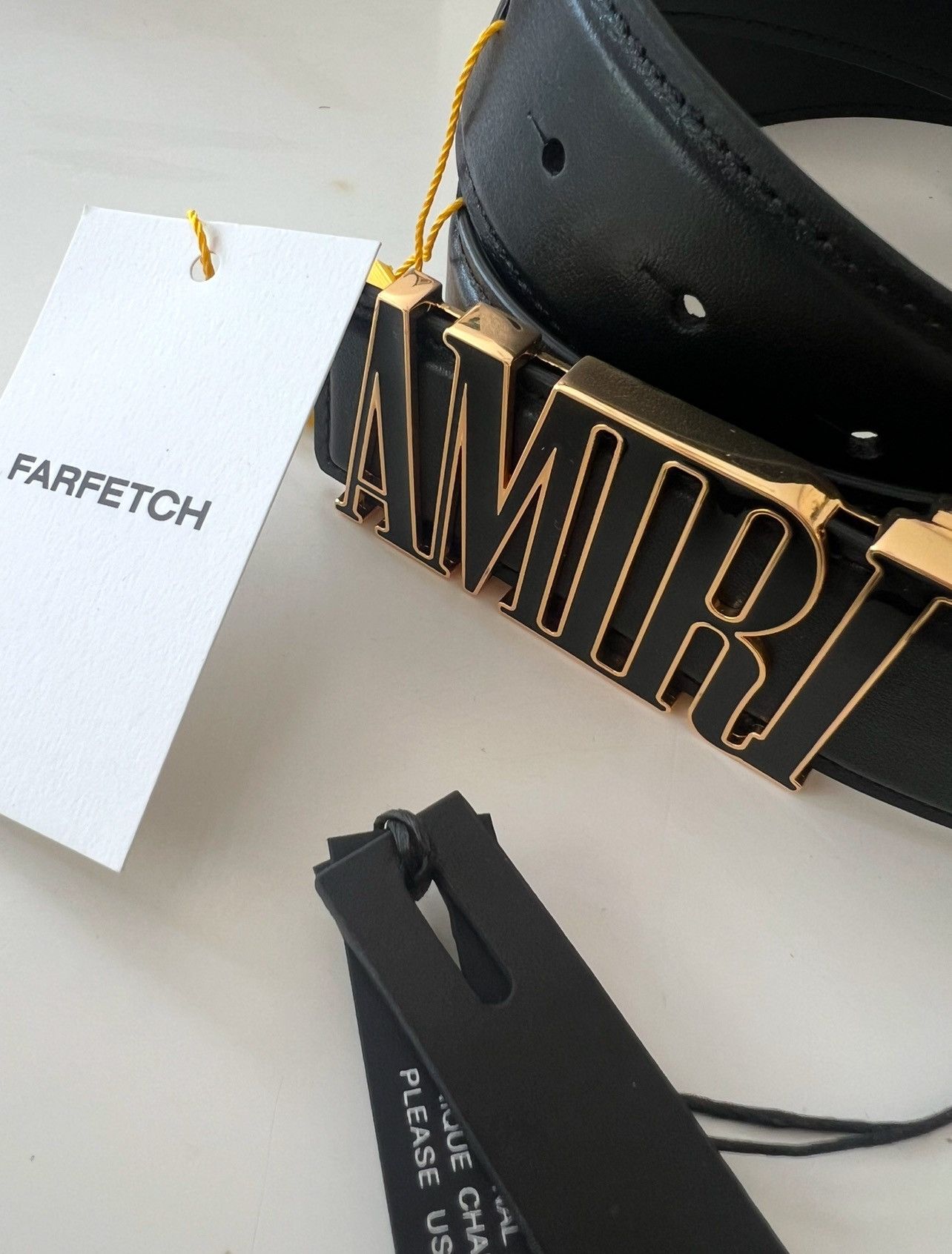 Amiri Amiri Core Logo belt black nappa leather size 95 Black Gold Size 38 - 2 Thumbnail