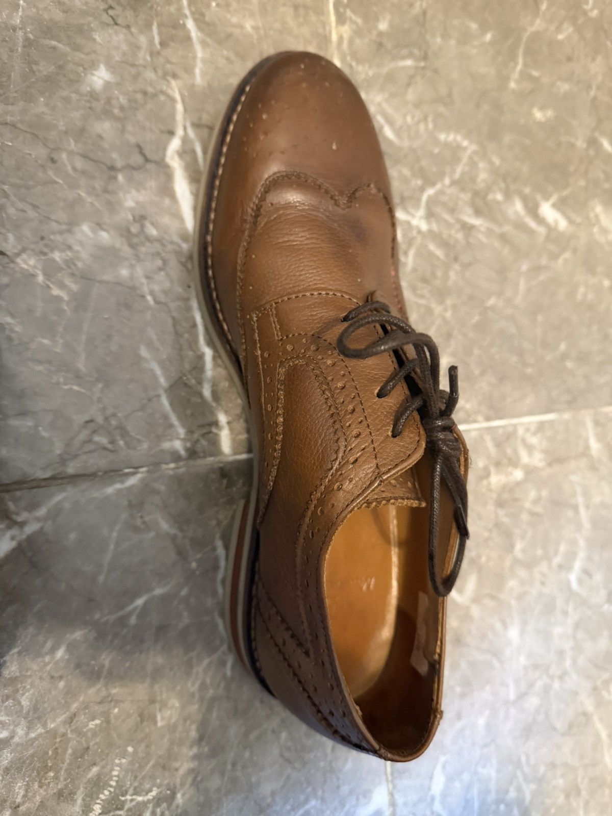 Massimo Dutti Massimo Dutti Brown Leather Brogue Wingtip Derby — EU 40 Size US 8 / EU 41 - 3 Thumbnail