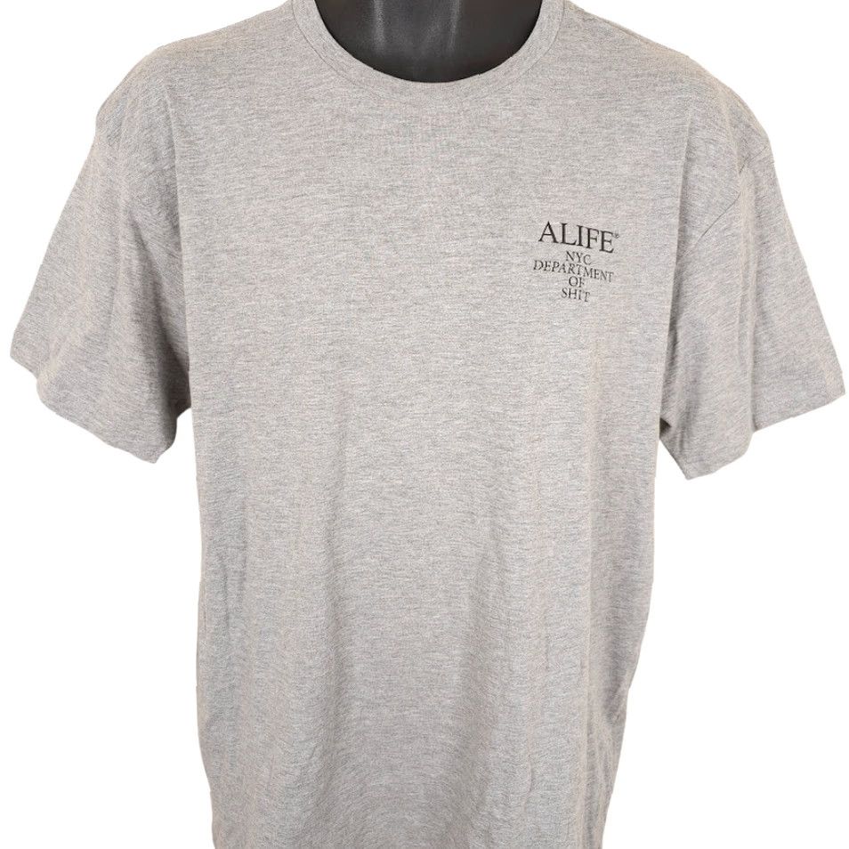 Alife VINTAGE Alife T Shirt Mens Size Large Gray NYC Department Of Sh*t New York City Streetwear Size US L / EU 52-54 / 3 - 2 Thumbnail