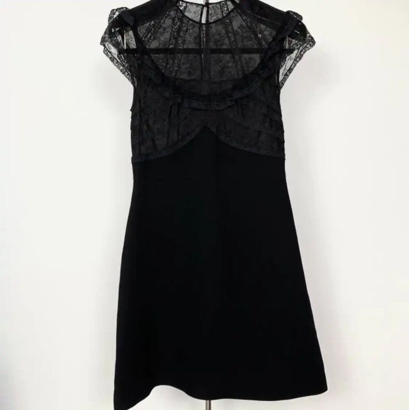 Miu Miu Miu Miu Black Summer Lace Short Dress 0089 Size M / US 6-8 / IT 42-44 - 1 Thumbnail