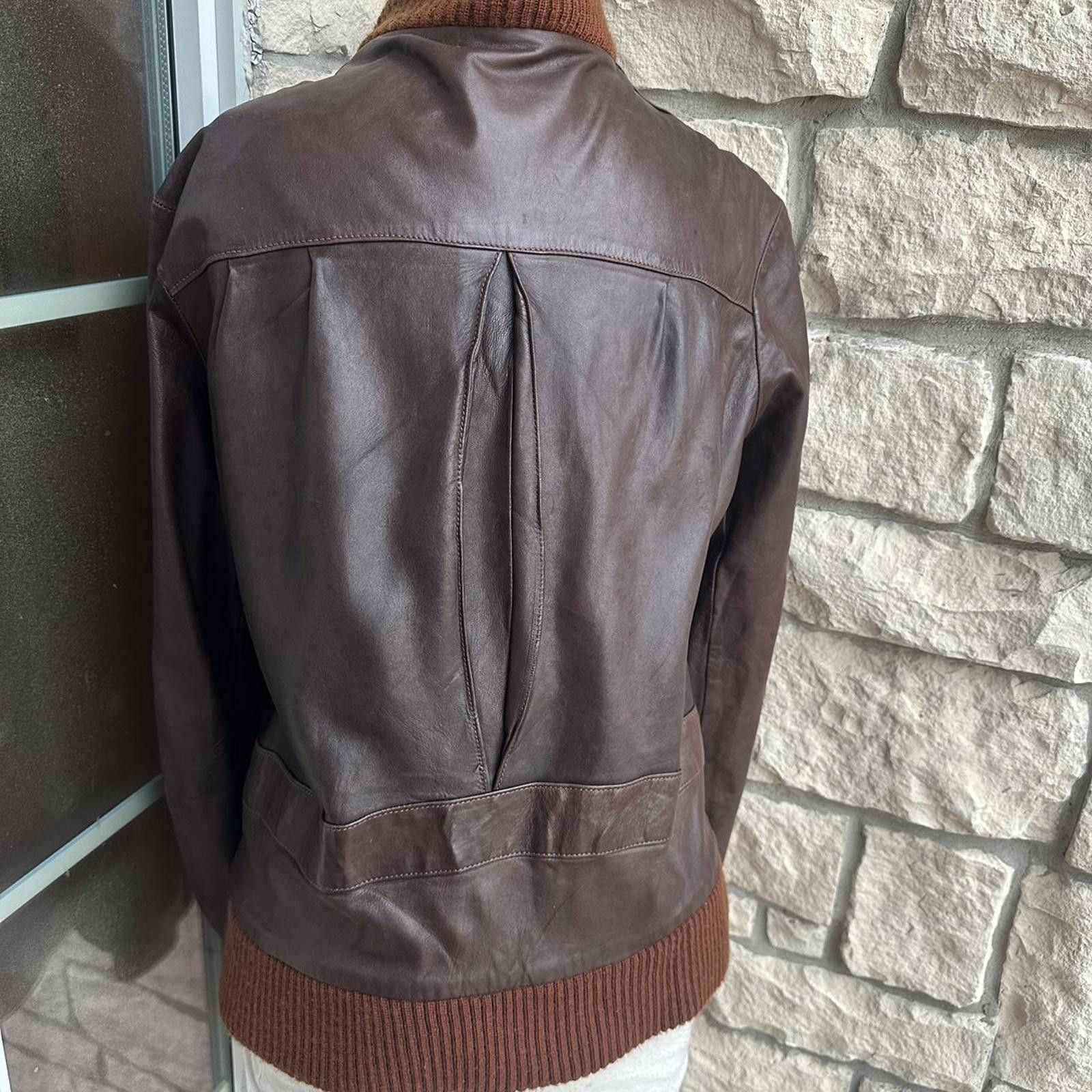 Other Brown leather bomber jacket with a vintage #leatherjacket Size US M / EU 48-50 / 2 - 2 Thumbnail