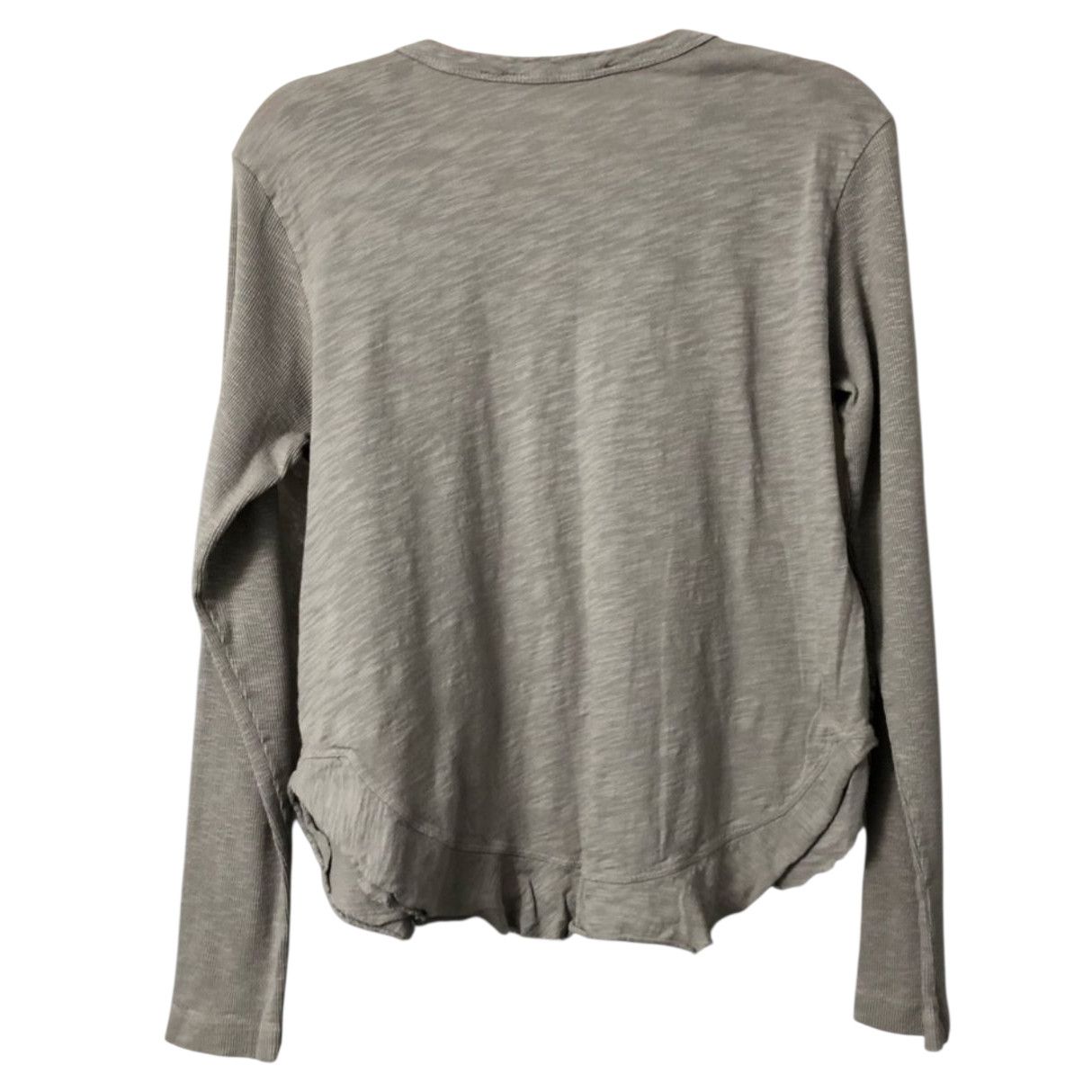 Anthropologie NWT Wilt Ruffle Shirttail Long Sleeve Tee $120 XS Gray Size XS / US 0-2 / IT 36-38 - 5 Thumbnail