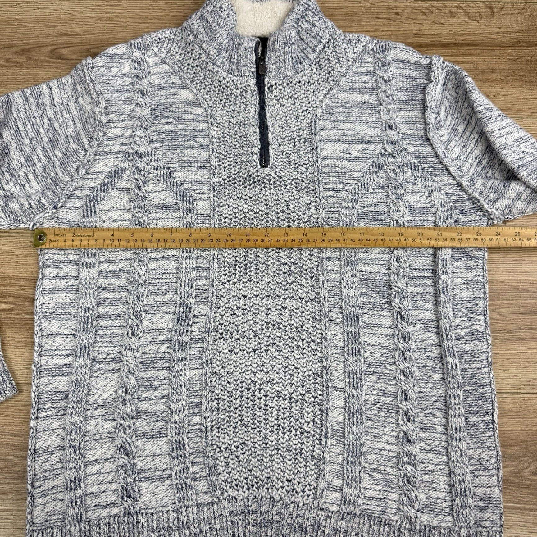 Vintage FX Fusion Sweater Mens XL Gray 1/4 Zip Mock Neck Knit Pullover Size US XL / EU 56 / 4 - 6 Thumbnail