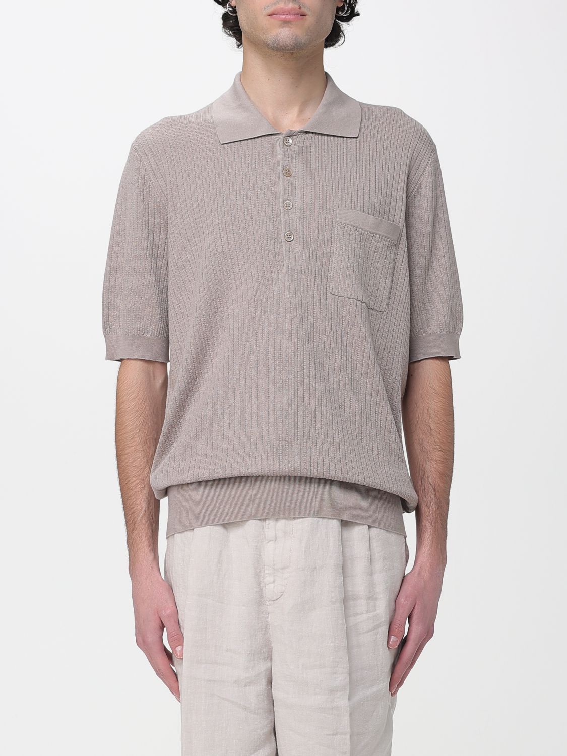 Brunello Cucinelli Brunello Cucinelli Polo Shirt Men Beige Size US XXL / EU 58 / 5 - 1 Thumbnail