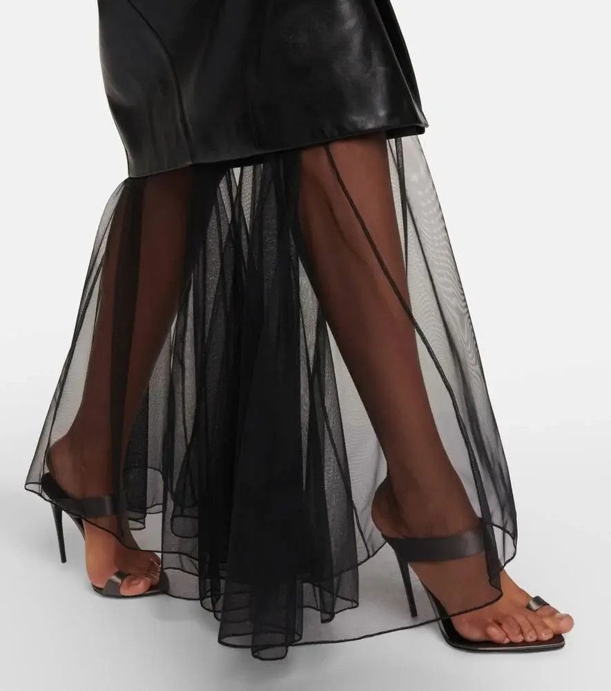 Saint Laurent Paris o1s1wg111024 Melody Sandals in Shiny Leather in Storm Grey Size US 5 / IT 35 - 7 Thumbnail