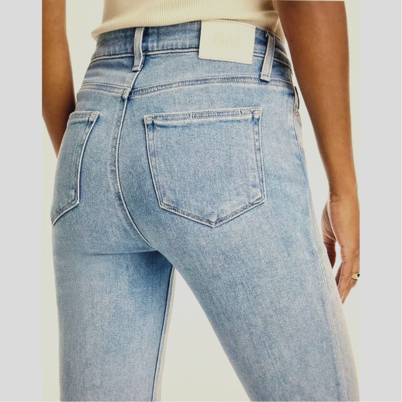 Paige Paige Cindy Raw Hem High Waist Ankle Straight Leg Jeans 32 Size 32" / US 10 / IT 46 - 7 Thumbnail