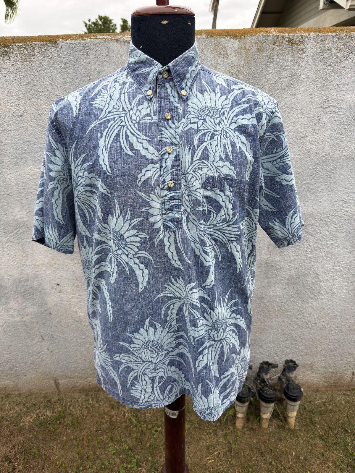 Reyn Spooner PreOwned Reyn Spooner Blue/Green Hawaiian Print Men's M Size US M / EU 48-50 / 2 - 1 Thumbnail