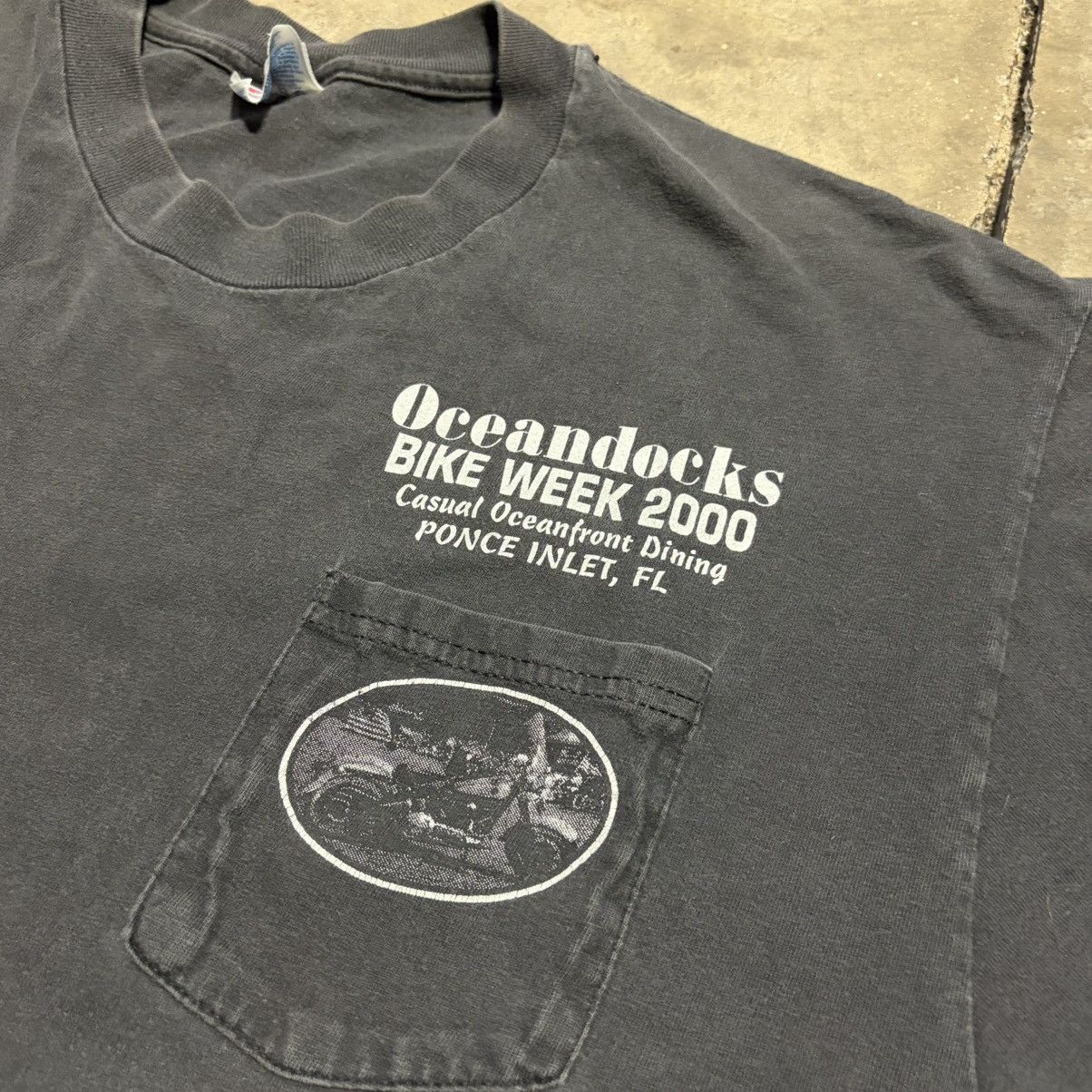 Harley Davidson Vintage 90s Biker T shirt Pocket Tee Oceandocks Daytona USA Size US XL / EU 56 / 4 - 6 Thumbnail