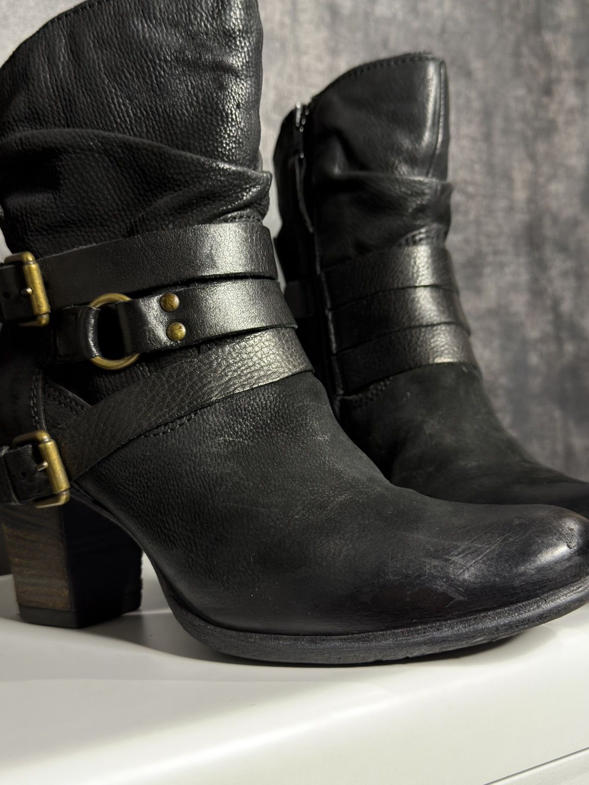 Vintage Vintage Leather Belted Heels Boots Western Owens Dirk Yohji Size US 9 / IT 39 - 16 Thumbnail