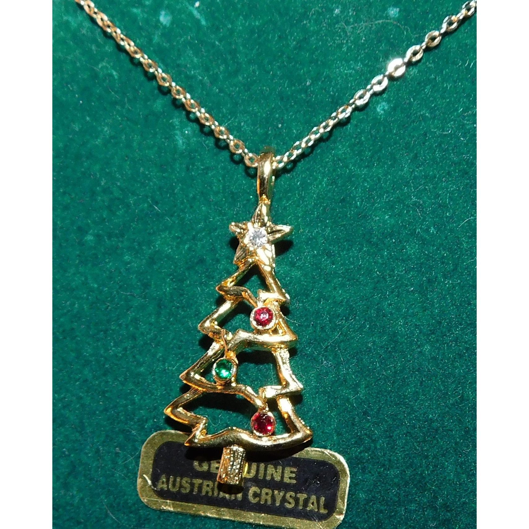 Other Genuine Austrian Crystal Gold Christmas Tree Necklace Size ONE SIZE - 6 Thumbnail