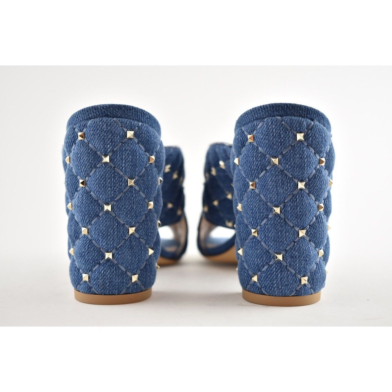 Valentino Valentino Rockstud Spike Denim Blue Mule Stud Backless Size US 6.5 / IT 36.5 - 12 Thumbnail