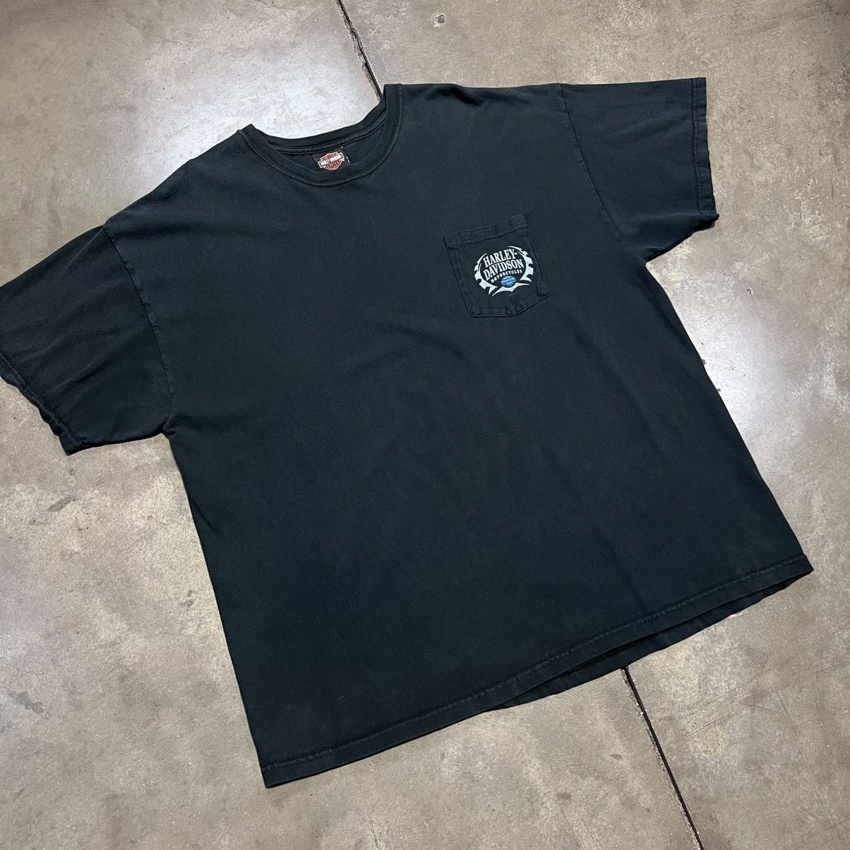 Harley Davidson × Vintage Vintage Harley Davidson Tshirt Motorcycle Biker Pocket Faded Size US XXL / EU 58 / 5 - 4 Thumbnail