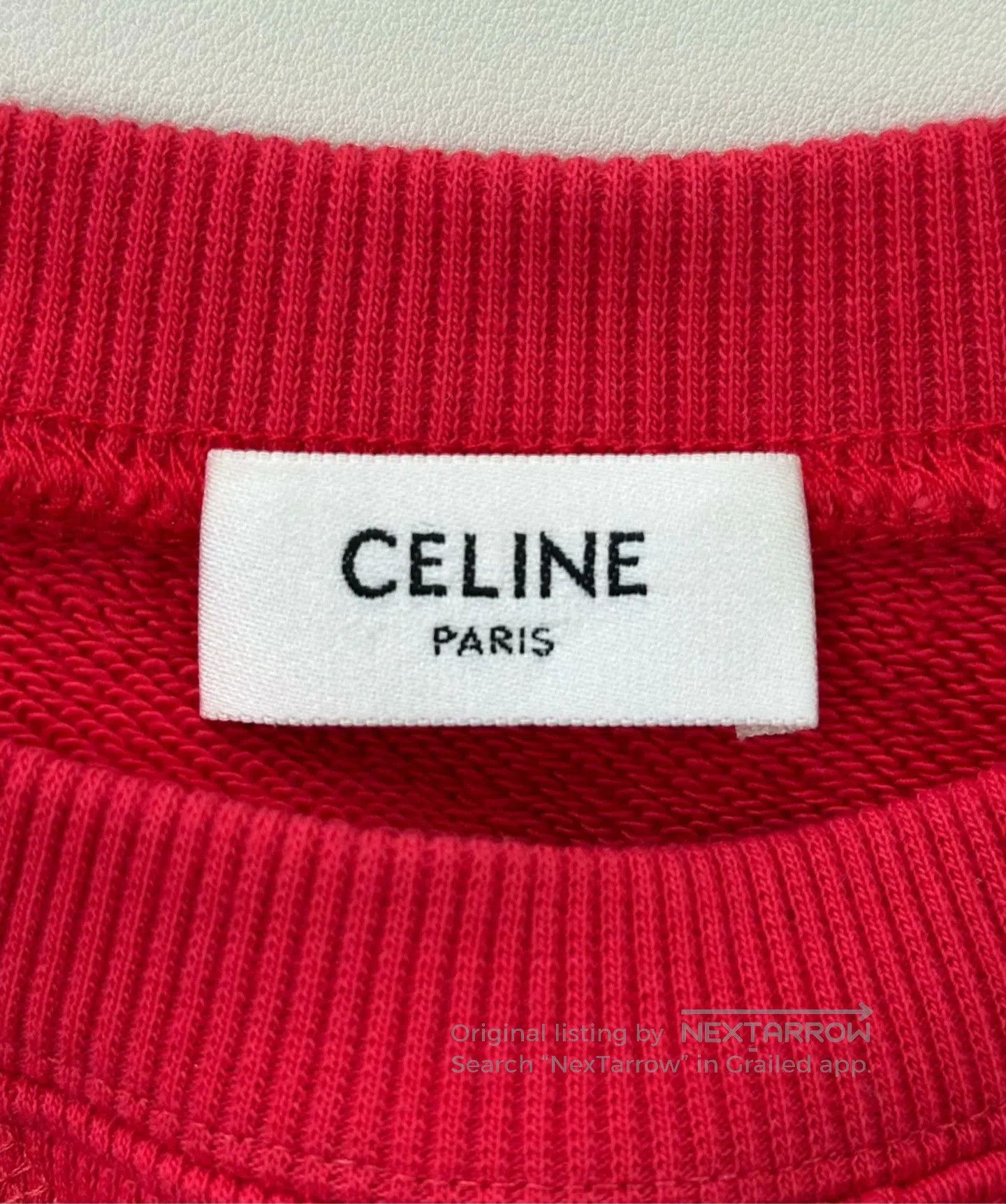 Celine CELINE Red Printed Logo Long Sleeve Sweatshirt| Size US S / EU 44-46 / 1 - 3 Thumbnail