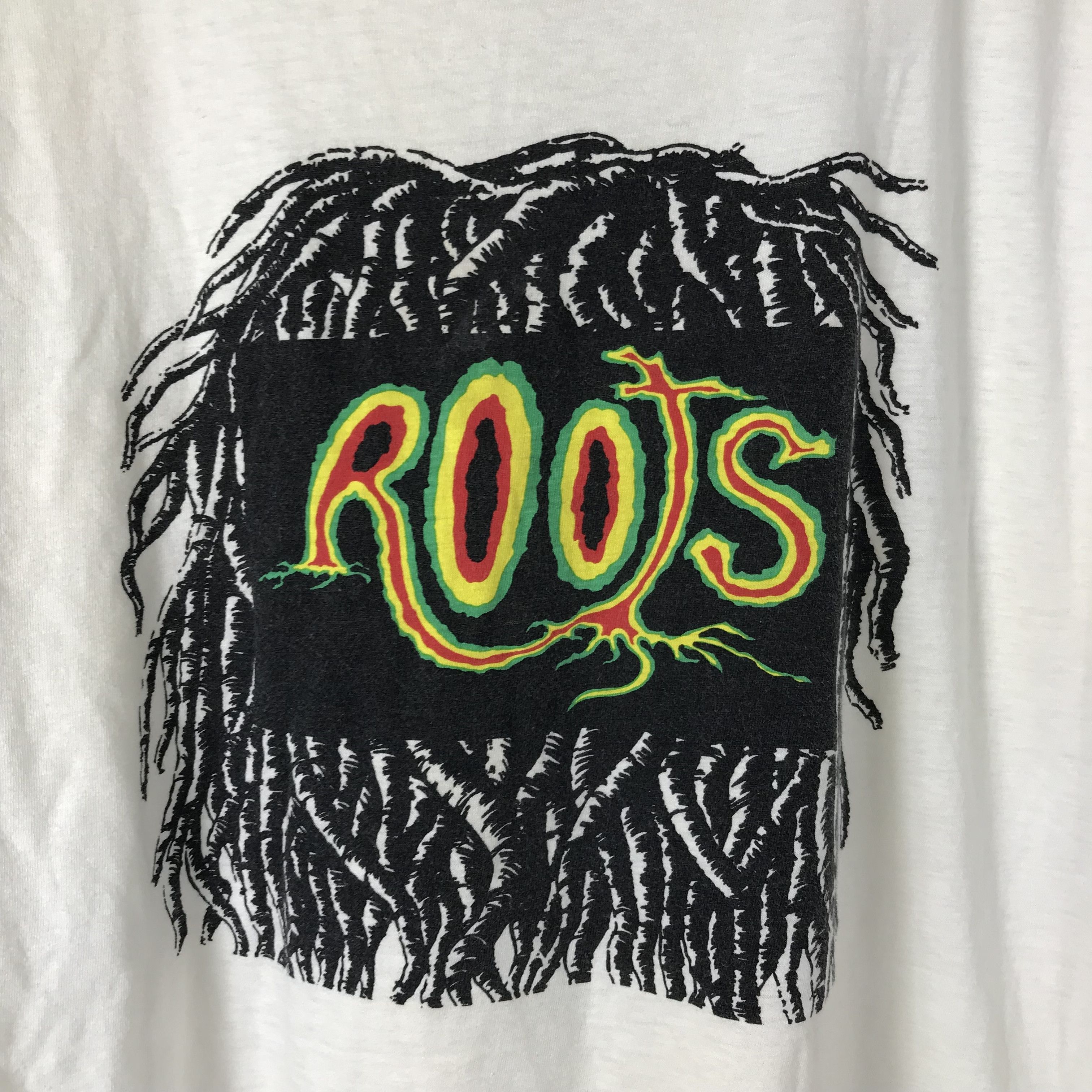 Vintage Vintage 90s Rootz Rockin Rydimz Rasta Weed Tee Size US L / EU 52-54 / 3 - 4 Thumbnail