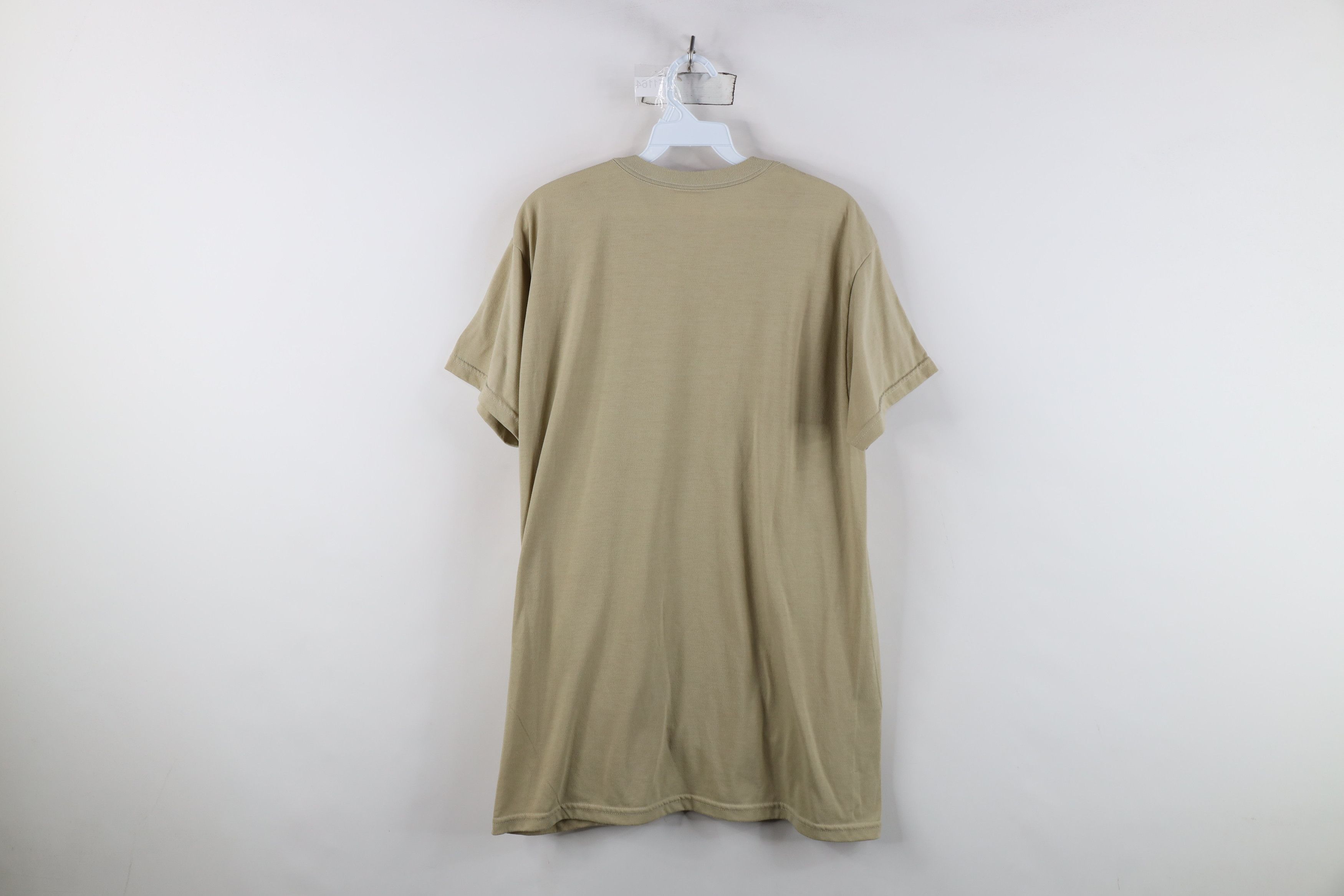 Vintage Vintage 90s Streetwear Blank Knit Short Sleeve T-Shirt Tan Size US L / EU 52-54 / 3 - 8 Thumbnail