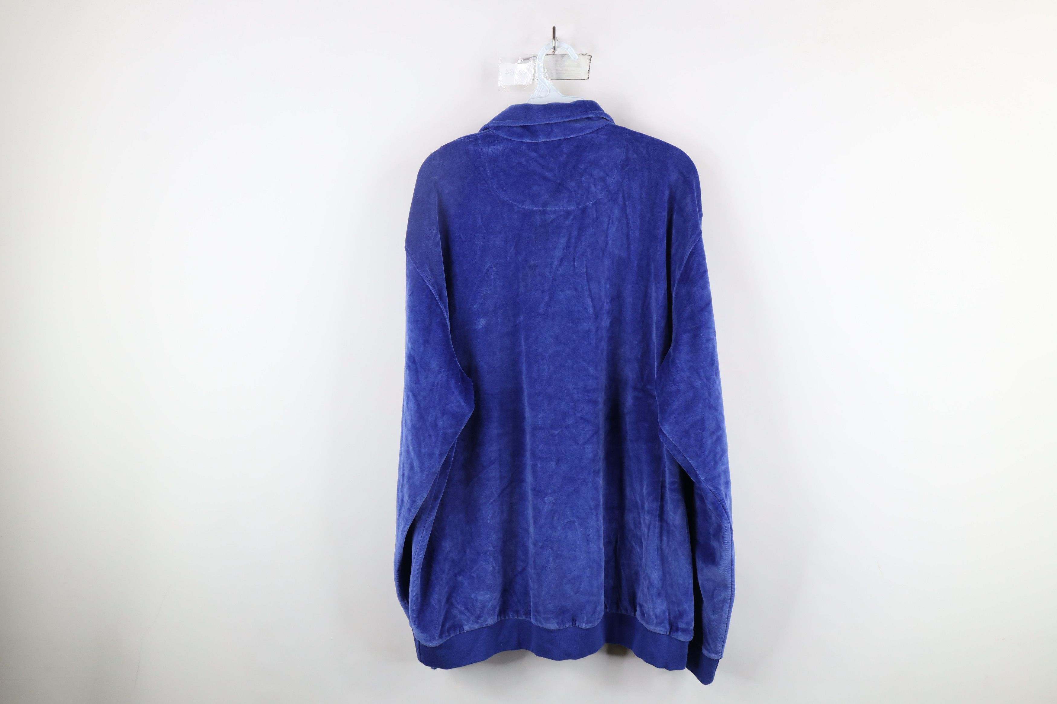 Vintage Vintage 90s Streetwear Velour Collared Pullover Sweater Size US XL / EU 56 / 4 - 8 Thumbnail