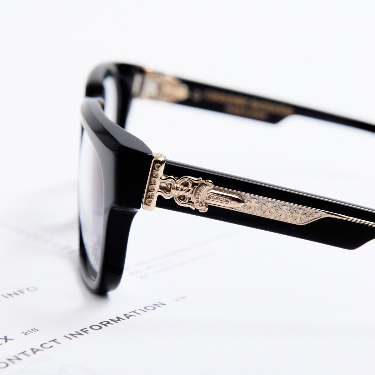 Chrome Hearts CHROME HEARTS BOX OFFICER BLACK - 18KGP GLASSES Size ONE SIZE - 3 Thumbnail