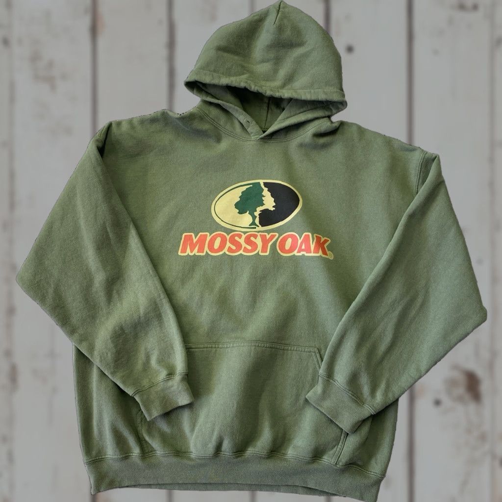 Vintage Mossy Oak Hoodie Pullover Mens 2XL Green Camouflage Camo Sweatshirt Long Sleeve Crew Neck Size US XXL / EU 58 / 5 - 1 Thumbnail