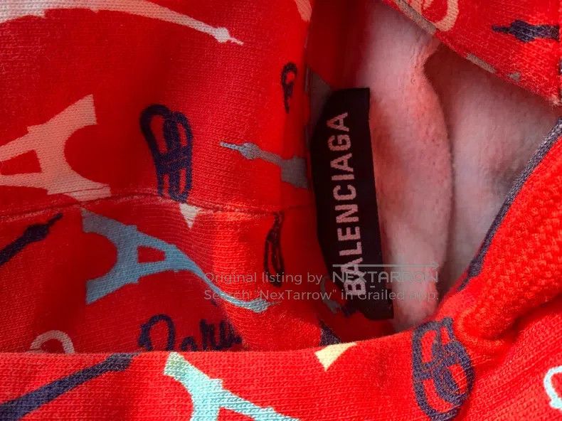 Balenciaga Balenciaga Pattern Full Print Hooded Drawstring Sweatshirt Size US L / EU 52-54 / 3 - 2 Thumbnail
