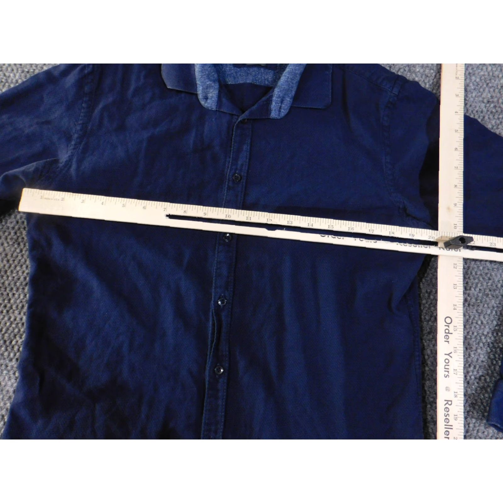 Zara Zara Man button down shirt Mens L Blue Geometric Slim Fit Casual Shirt Button-Up Knit Cotton Size US L / EU 52-54 / 3 - 4 Thumbnail