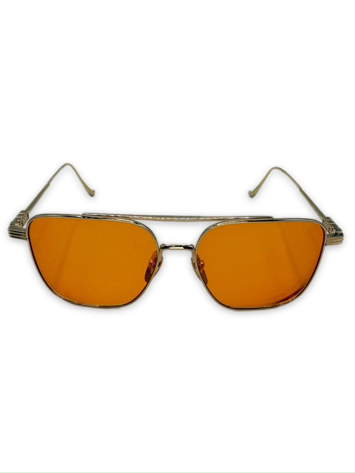 Chrome Hearts AM Dice Gold Plated Aviator Glasses