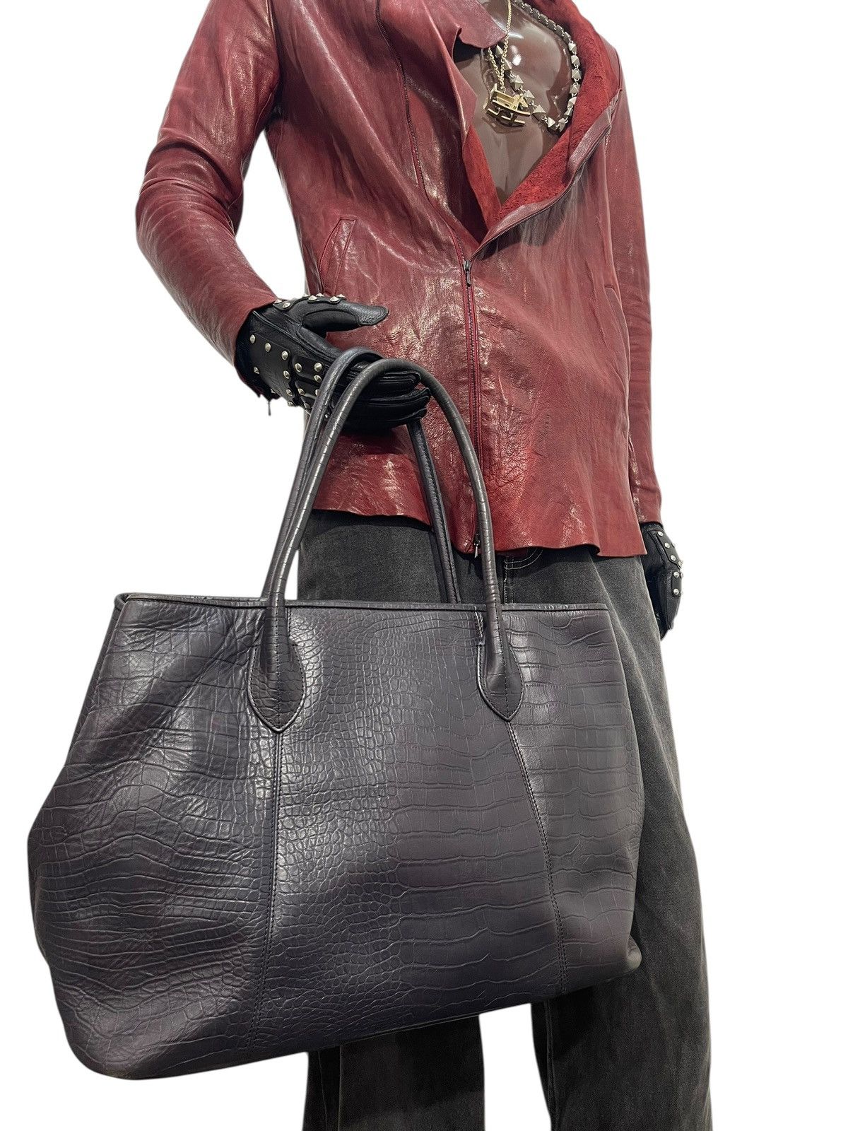 United Arrows Crocodile Embossed Leather United Arrows Tote Bag 8🟩 Size ONE SIZE - 4 Thumbnail