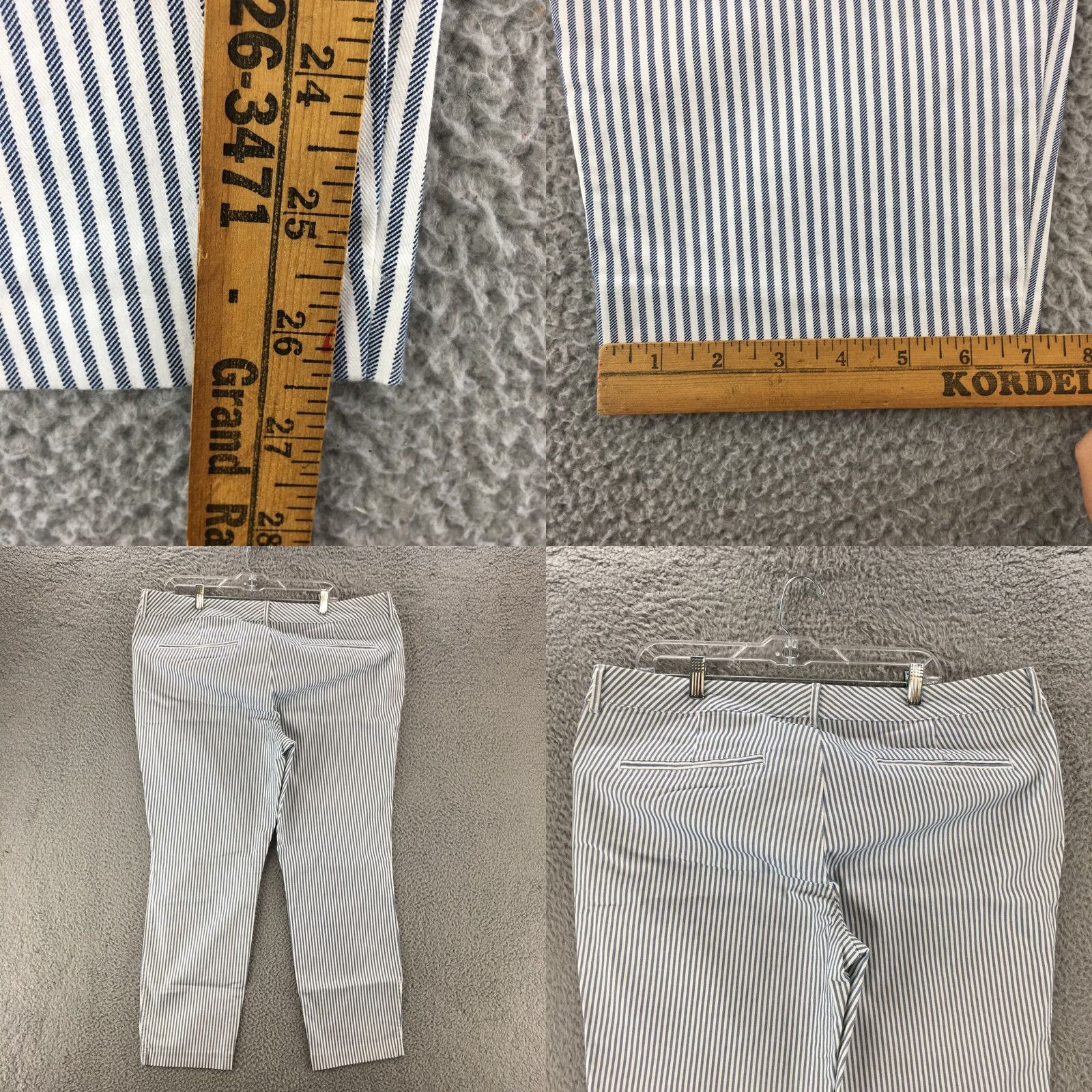 Old Navy Old Navy Pixie Ankle Skinny Pants Womens 41x26.5 Blue Striped High Rise Zip Fly Size 27" / US 4 / IT 40 - 8 Thumbnail
