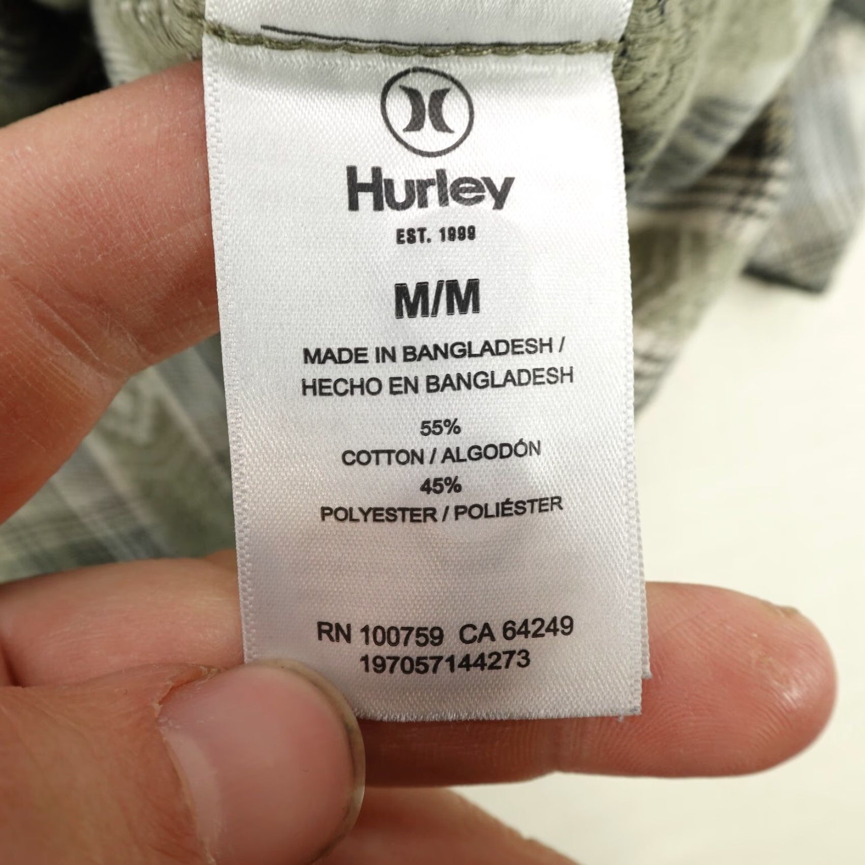 Hurley Hurley Shirt Mens Medium Gray Plaid Flannel Southwestern Button Up Skater Surfer Size US M / EU 48-50 / 2 - 6 Thumbnail
