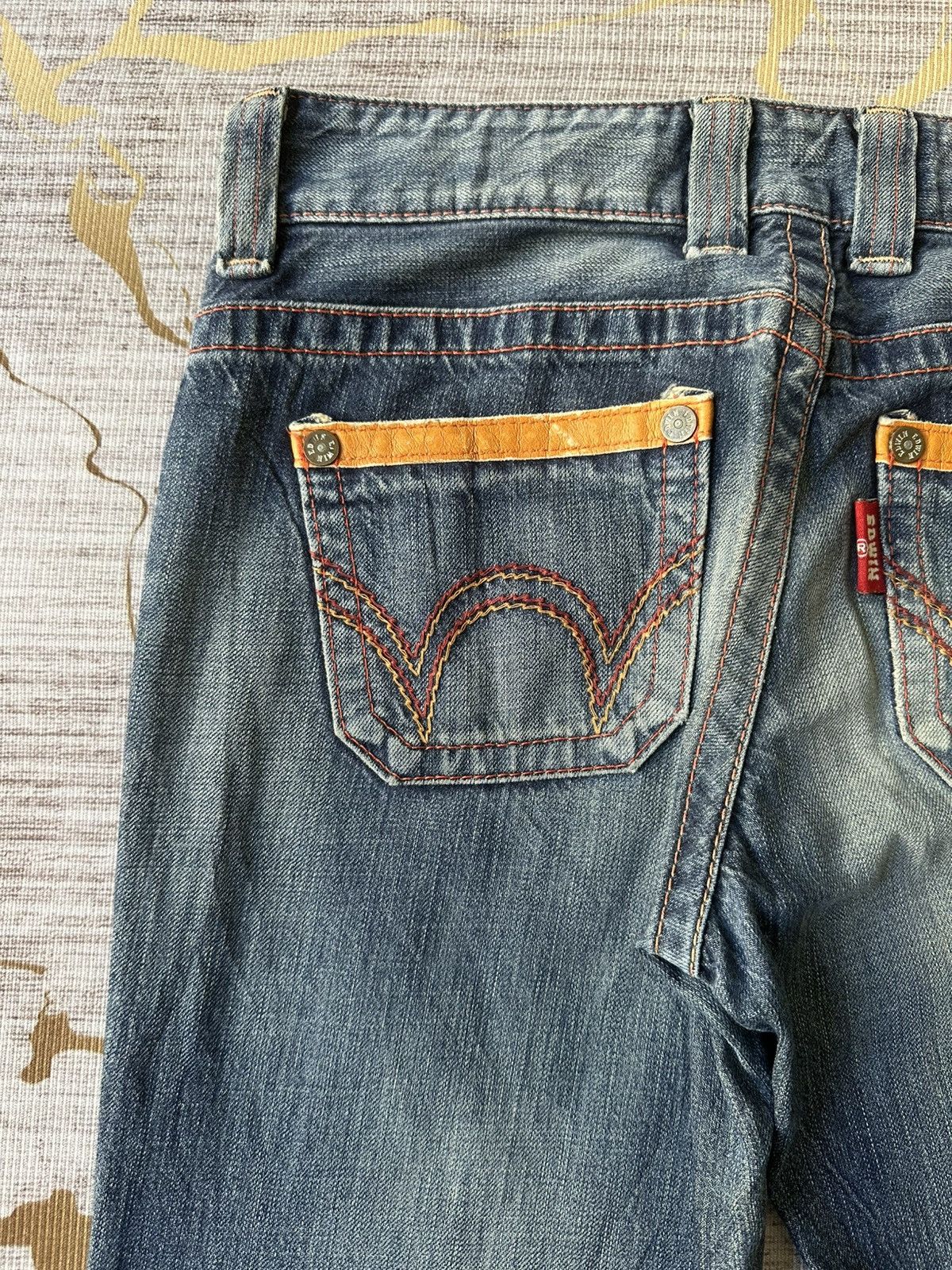 Edwin FLARE Edwin Blue Trip Fatigue Design Distressed Denim Size US 29 - 16 Thumbnail