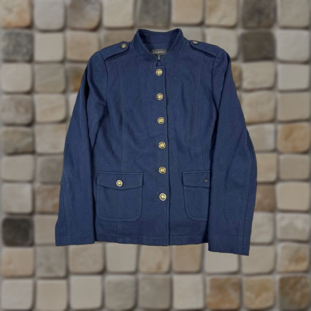 Talbots Talbots Jacket Womens 4 Blue Cotton Knit Regular Button Front Casual Spring Fall Winter Adults Size S / US 4 / IT 40 - 1 Thumbnail