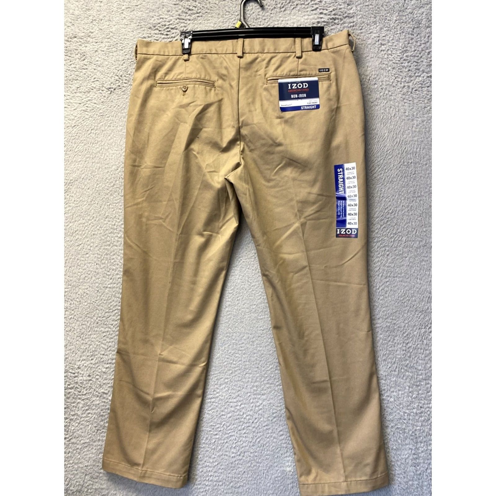Izod Izod American Chino Pants Mens 40x30 Light Brown Regular Fit Flat Front Cotton Stretch /0829 Size US 40 / EU 56 - 7 Thumbnail