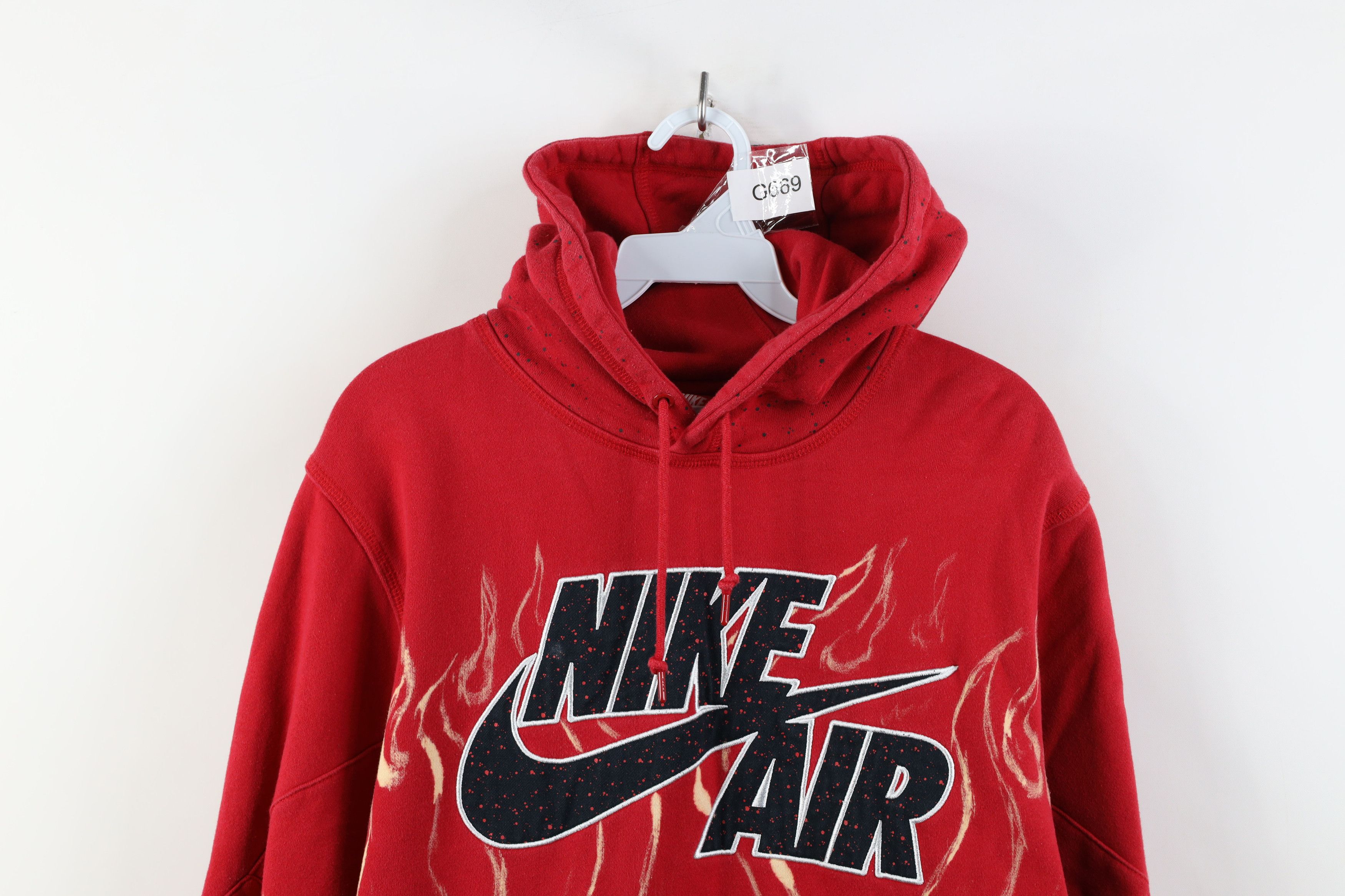 Nike Vintage Nike Air Big Swoosh Fire Flames Hoodie Sweatshirt Size US M / EU 48-50 / 2 - 2 Thumbnail