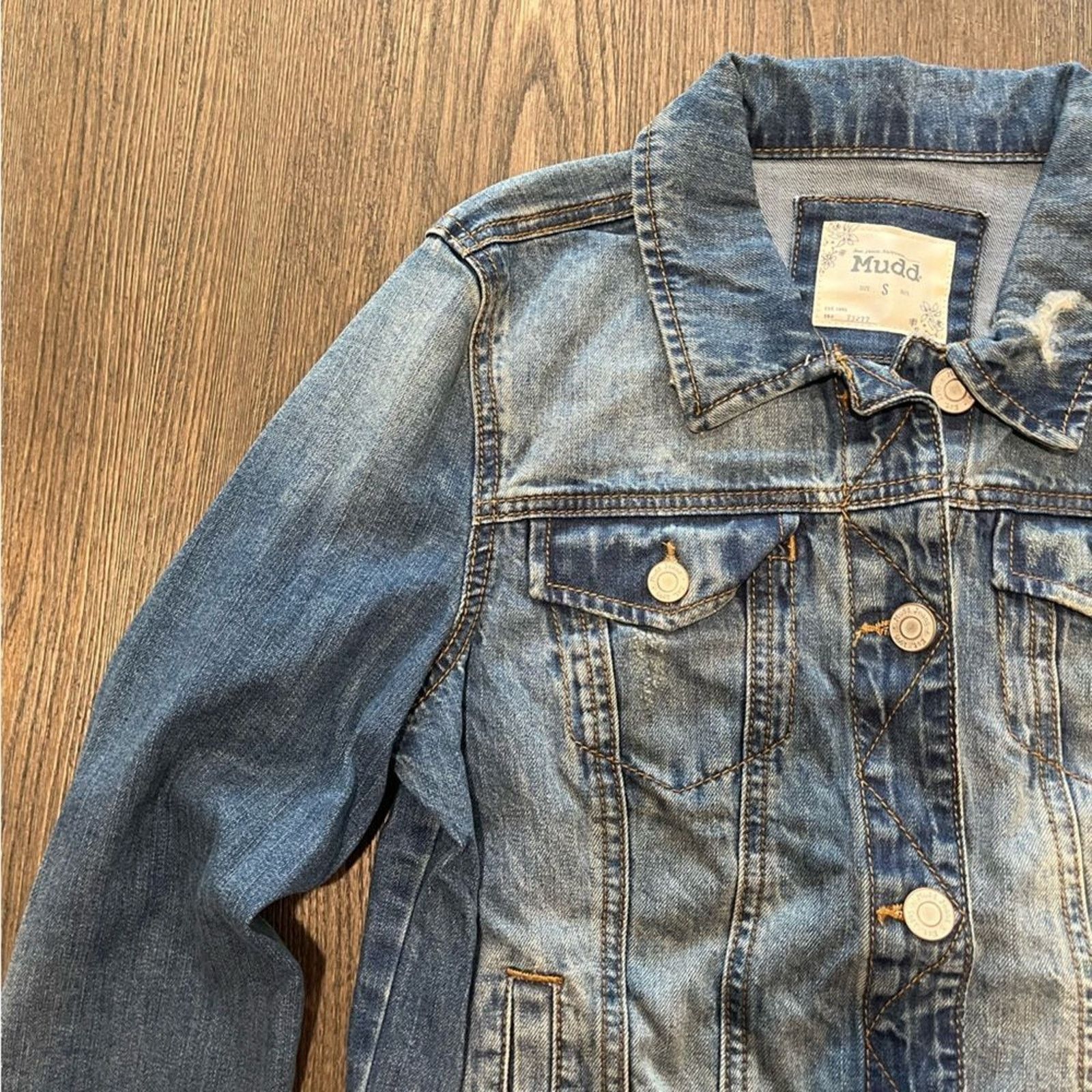 Vintage NWOT Mudd Juniors Distressed Jean Jacket - Size S Size S / US 4 / IT 40 - 6 Thumbnail