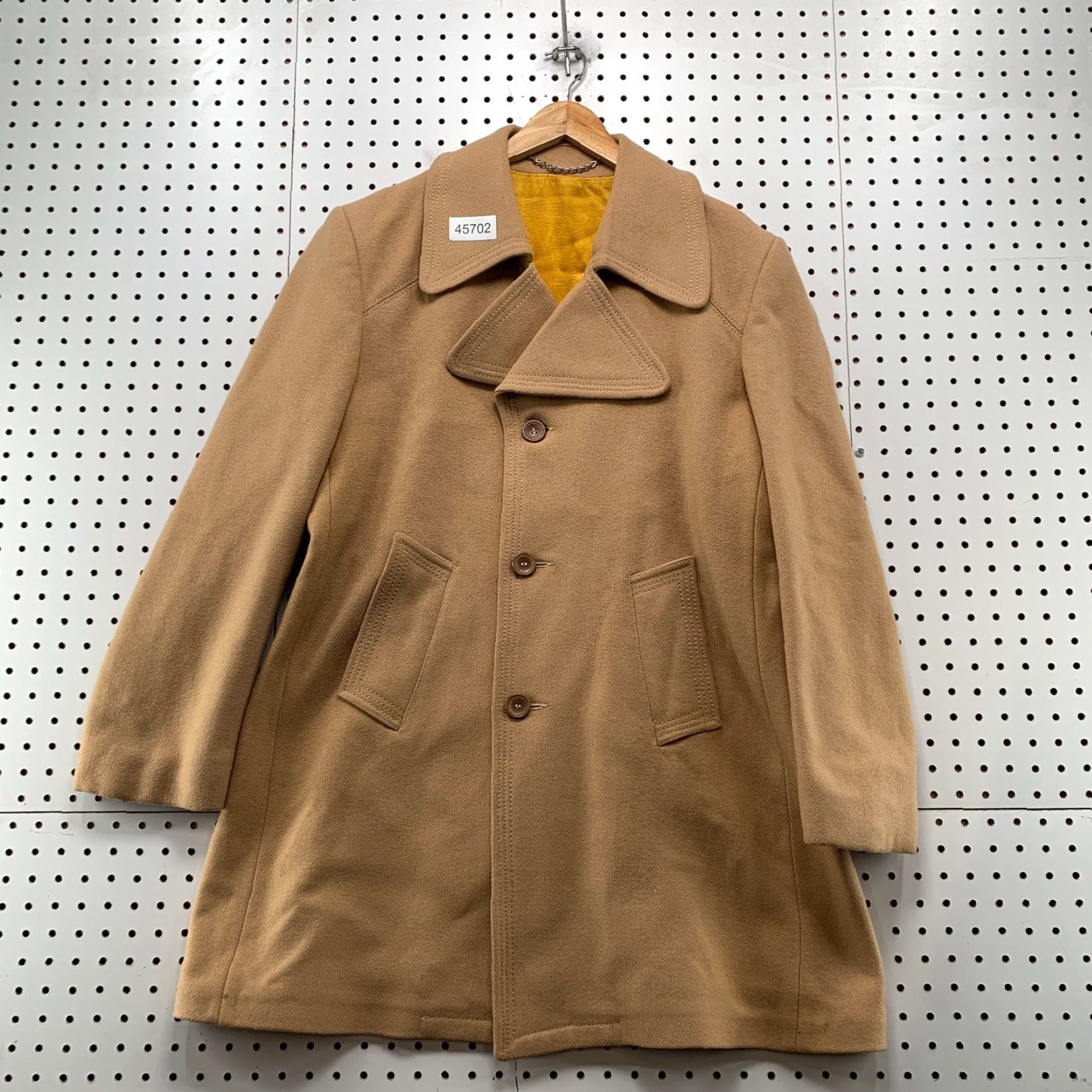 Marlboro VINTAGE Silver Cloud Coat Mens 40 Tan Marlboro Man Wool Blend Overcoat Coat Size US XXS / EU 40 - 2 Thumbnail