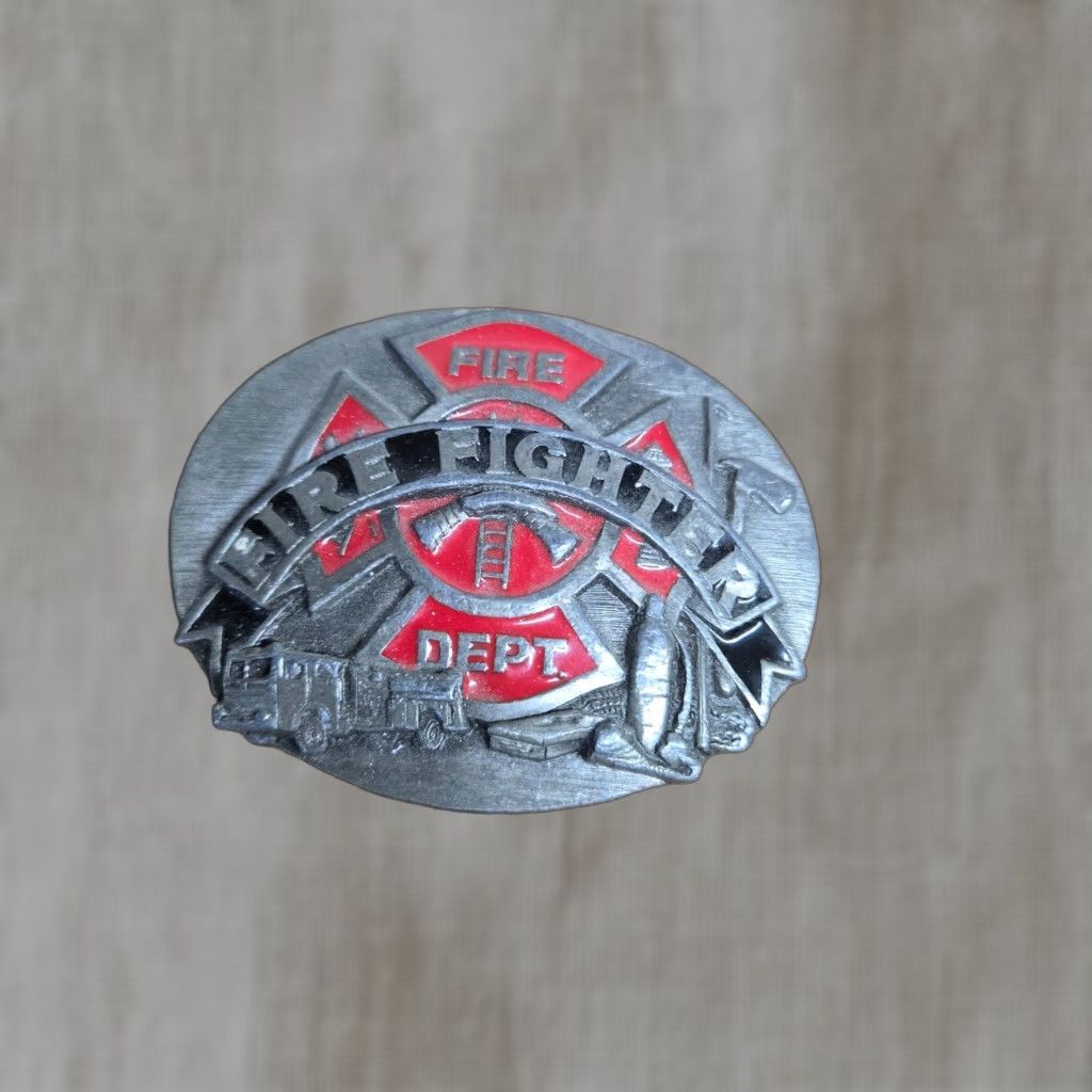 Vintage FIRE DEPARTMENT Belt Buckle Classic Style Men Silver Buckle 1.5 in Fits Belt Width 1.5 in Occupational Theme Gift Birthday Size ONE SIZE - 1 Thumbnail