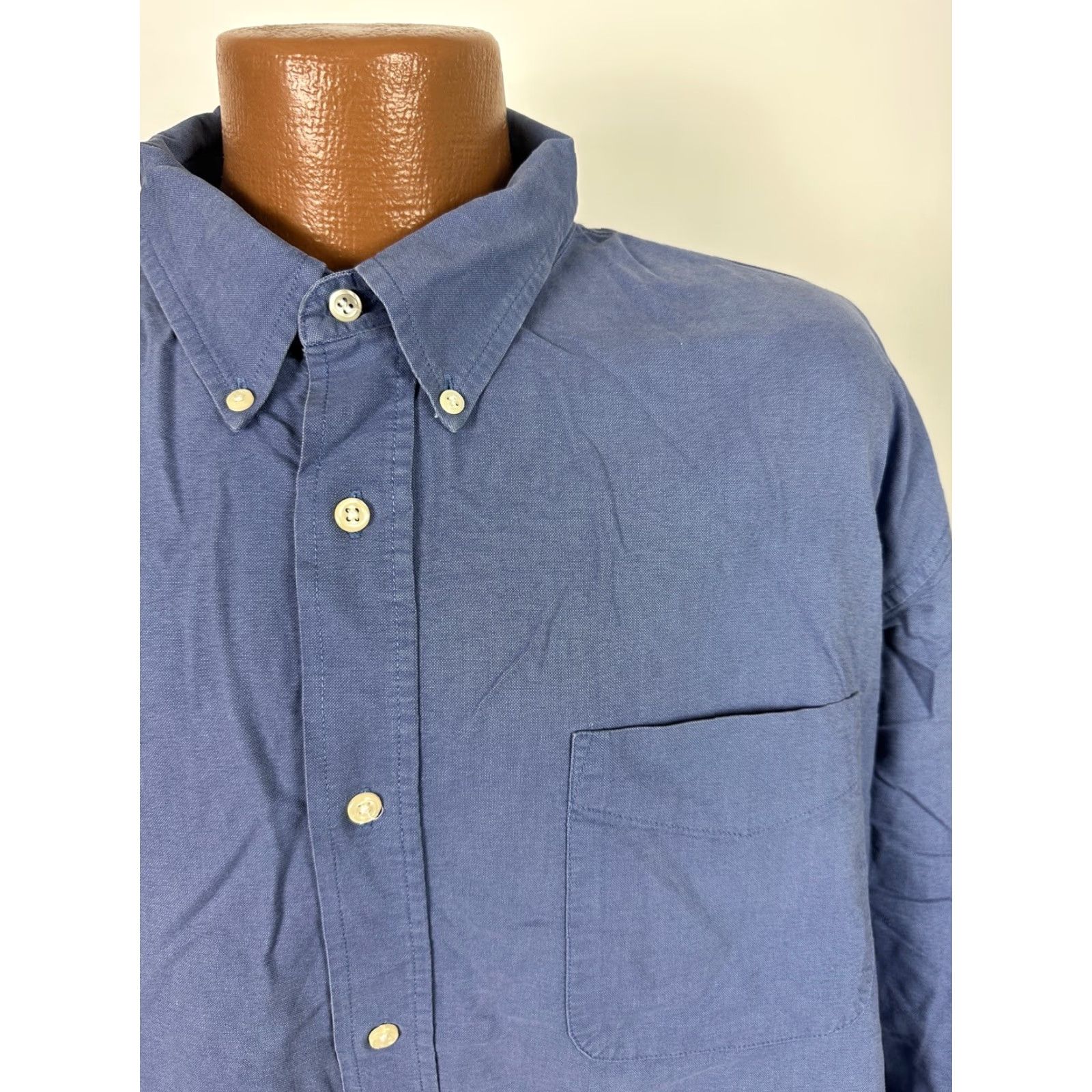 Old Navy VINTAGE Old Navy Shirt Men 2XL Oxford Casual Button-Up Heavyweight Oversized Blue Cotton Vintage Size US XXL / EU 58 / 5 - 2 Thumbnail