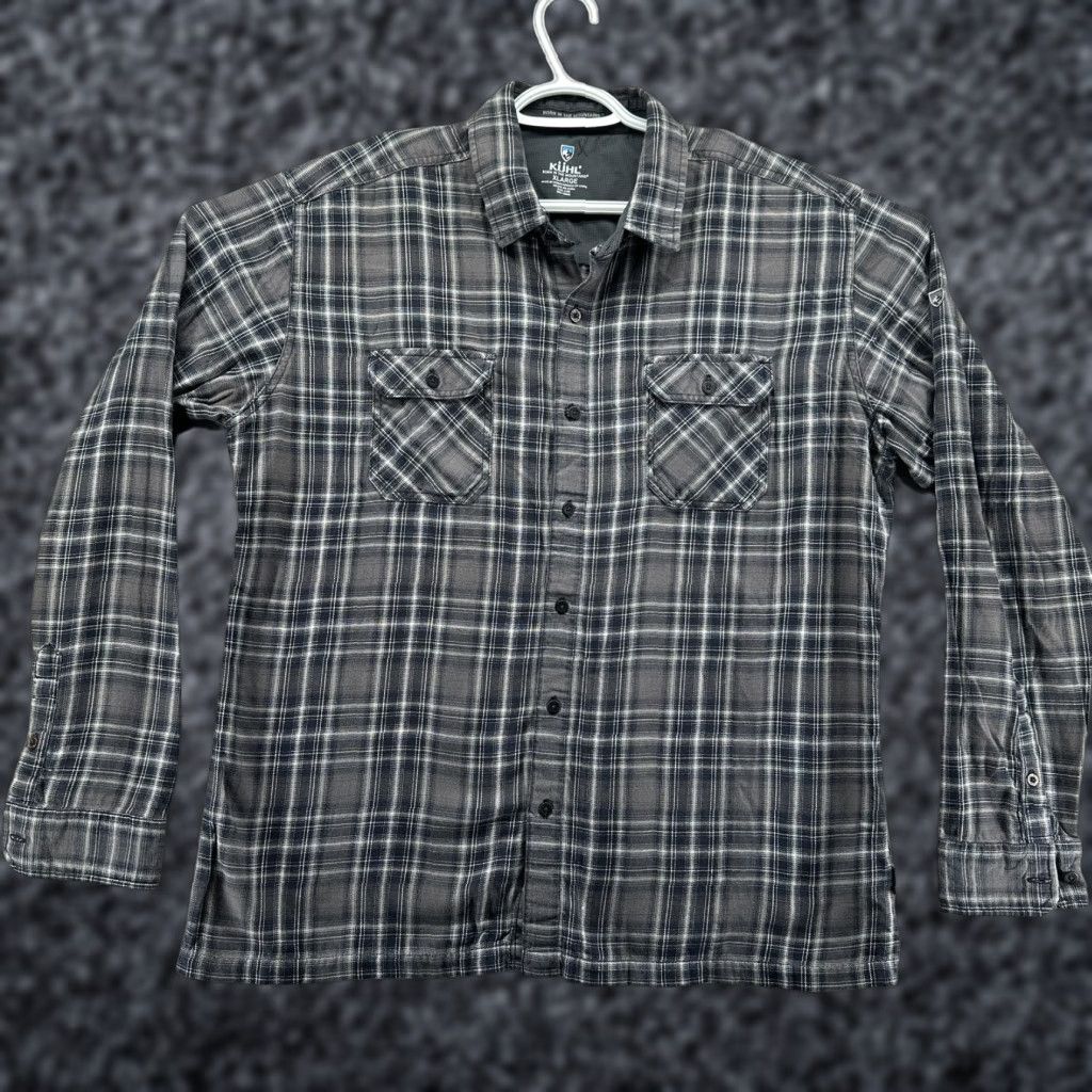 Vintage Kuhl Shirt Mens XL Gray Plaid Flannel Cotton Tencel Button Front Outdoor Casual Size US XL / EU 56 / 4 - 1 Thumbnail