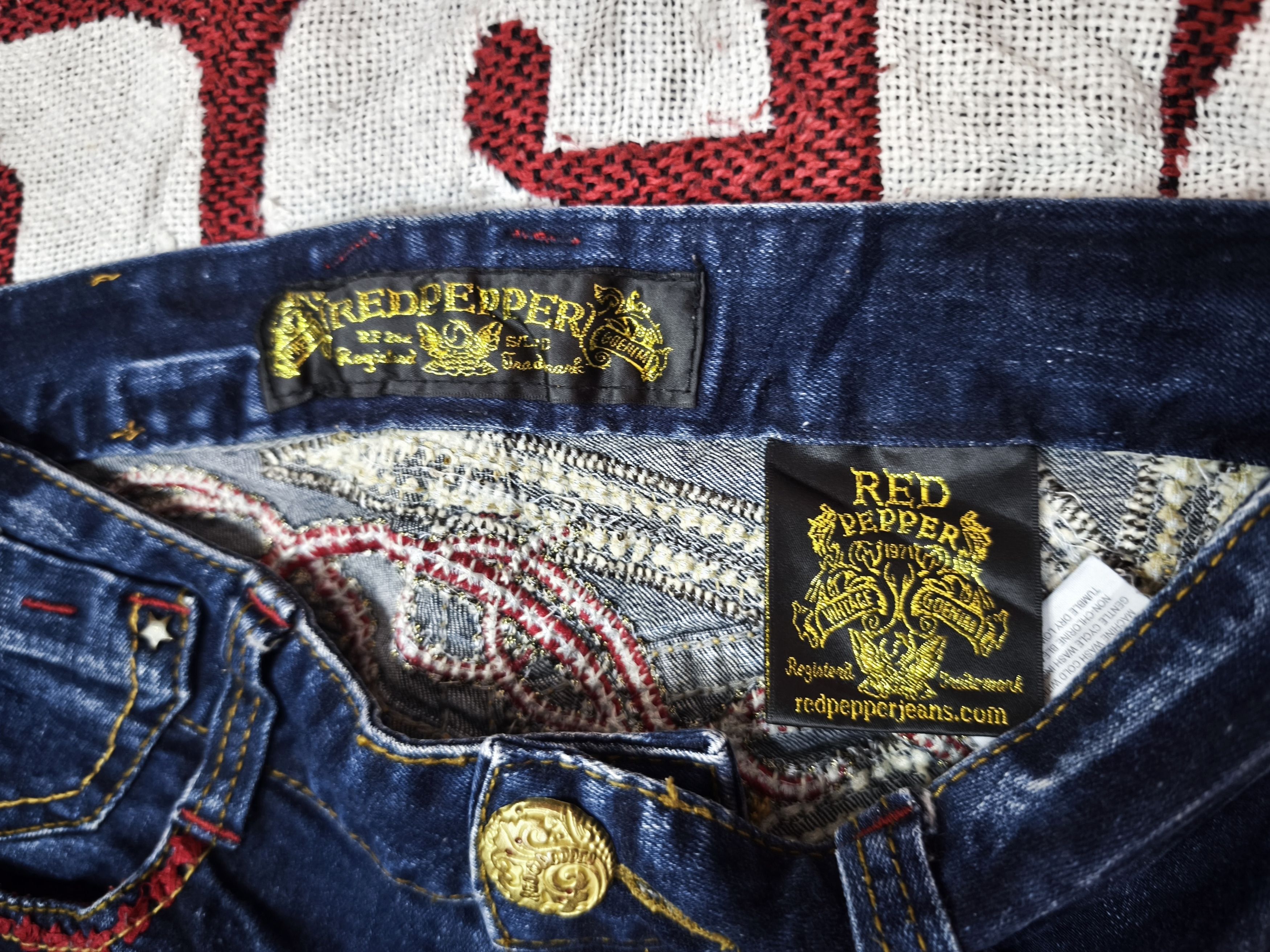 Ed Hardy Rare Piece!! Ed Hardy x Dr Pepper Embroidered Jeans Size US 31 - 10 Thumbnail