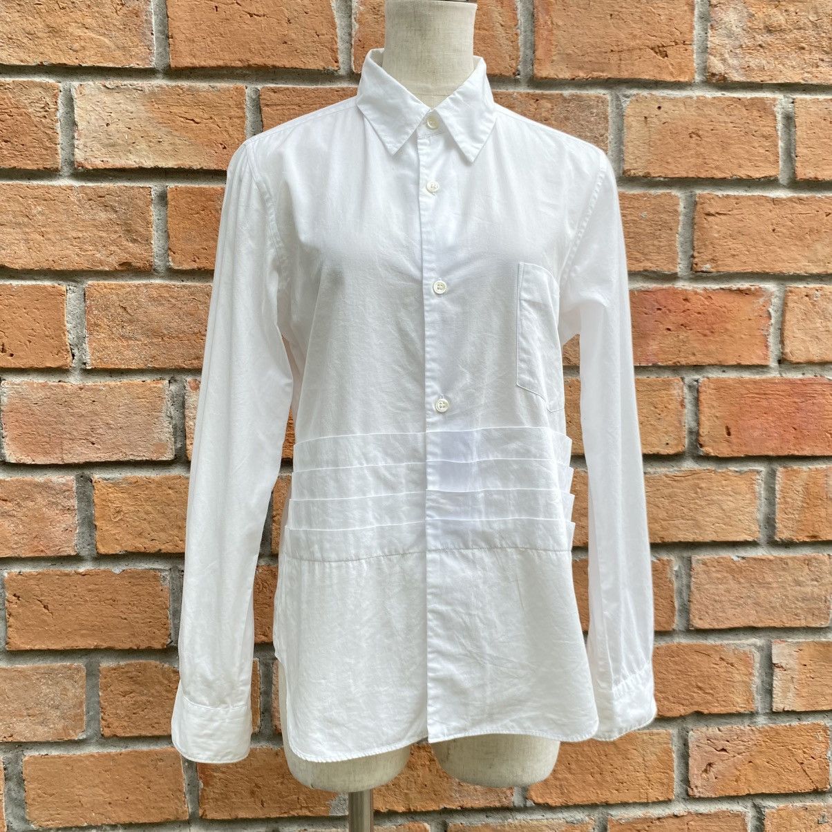 Comme des Garcons Comme des Garcons White Long Sleeve Pleated Shirt Size S / US 4 / IT 40 - 3 Thumbnail