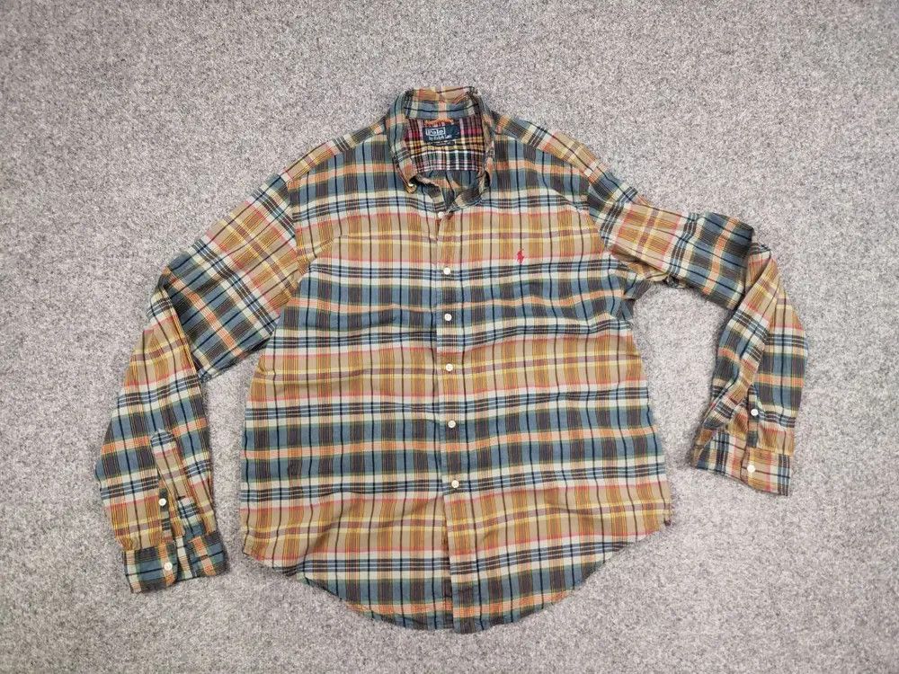 Polo Ralph Lauren Vintage 90's Polo Ralph Lauren Checkered Light Flannel Shirt Size US XL / EU 56 / 4 - 6 Thumbnail