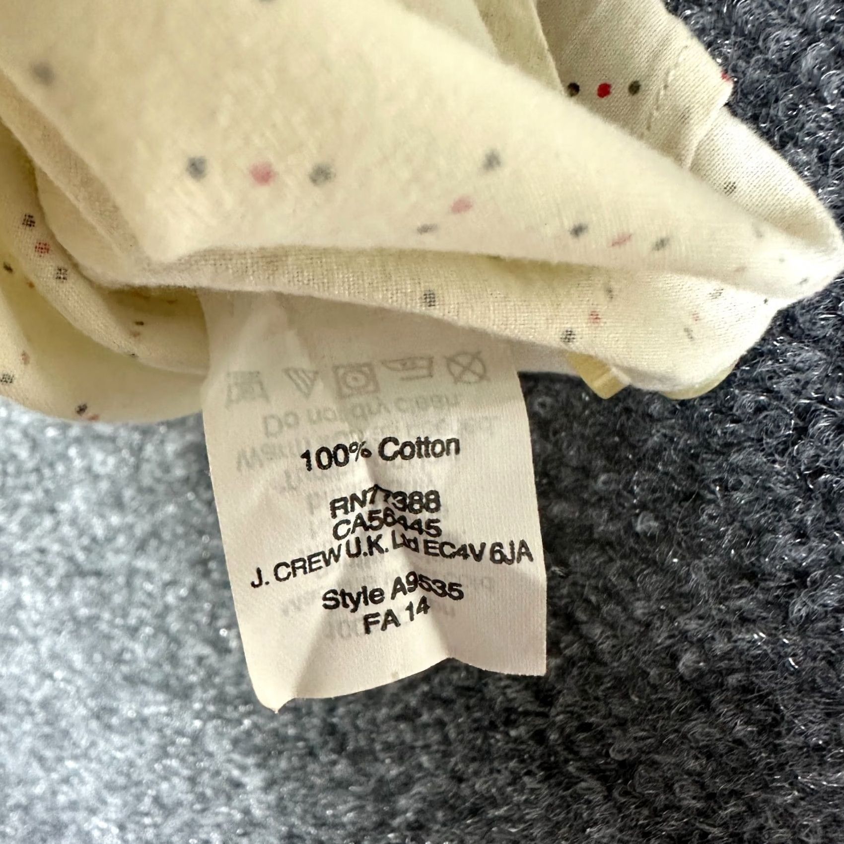 J.Crew J.CREW Shirt Men M Button-Down Cream Cotton Dotted Pocket Long Sleeve Button Up Adult Regular Size M Ivory Geometric Classic Modern Size US M / EU 48-50 / 2 - 6 Thumbnail