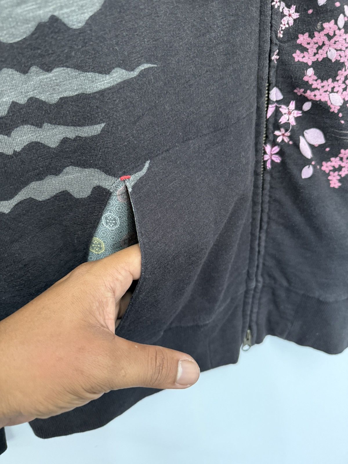 Japanese Brand 🇯🇵 Japan Sukajan Sakura Printed Style Sweat Zipper Hoodie Size US M / EU 48-50 / 2 - 5 Thumbnail