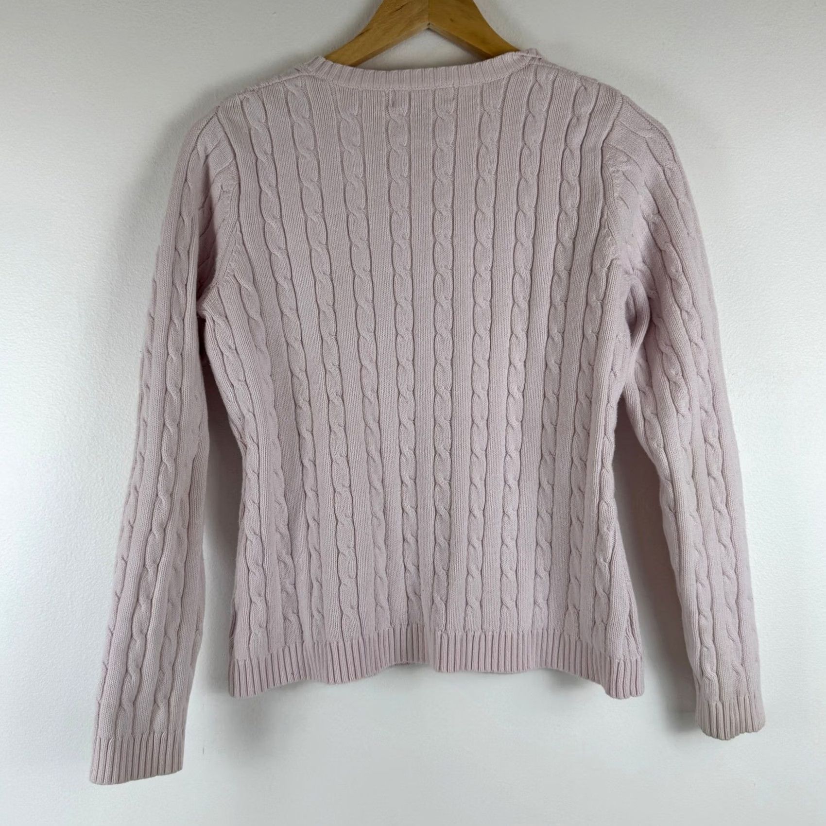 Eddie Bauer Eddie Bauer Womens Pink Cable Knit Cotton Blend Cardigan Sweater S Preppy Barbie Vintage Size S / US 4 / IT 40 - 2 Thumbnail