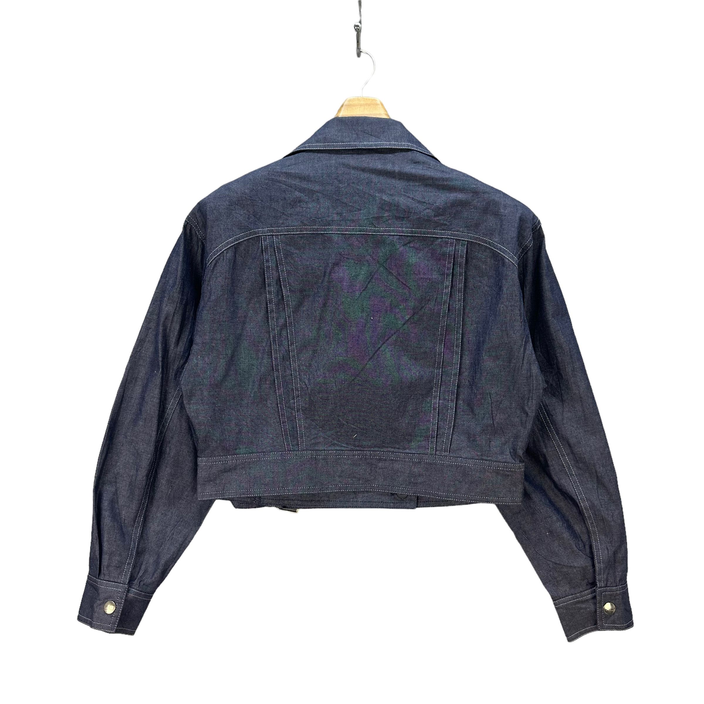 Courreges COURREGES PARIS DOUBLE COLLAR CROPPED DENIM JACKET #7944-191 Size S / US 4 / IT 40 - 11 Thumbnail