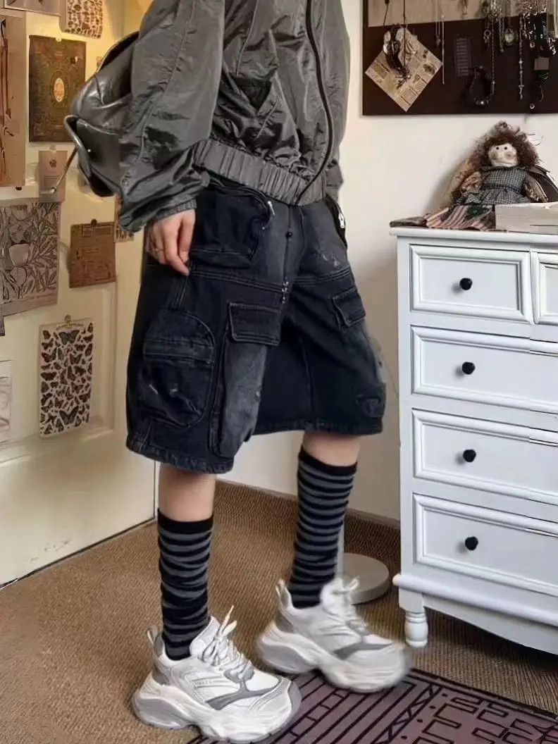 Designer × Japanese Brand Faded Washed Heavy Duty Workwear Denim Shorts Size US 33 - 4 Thumbnail