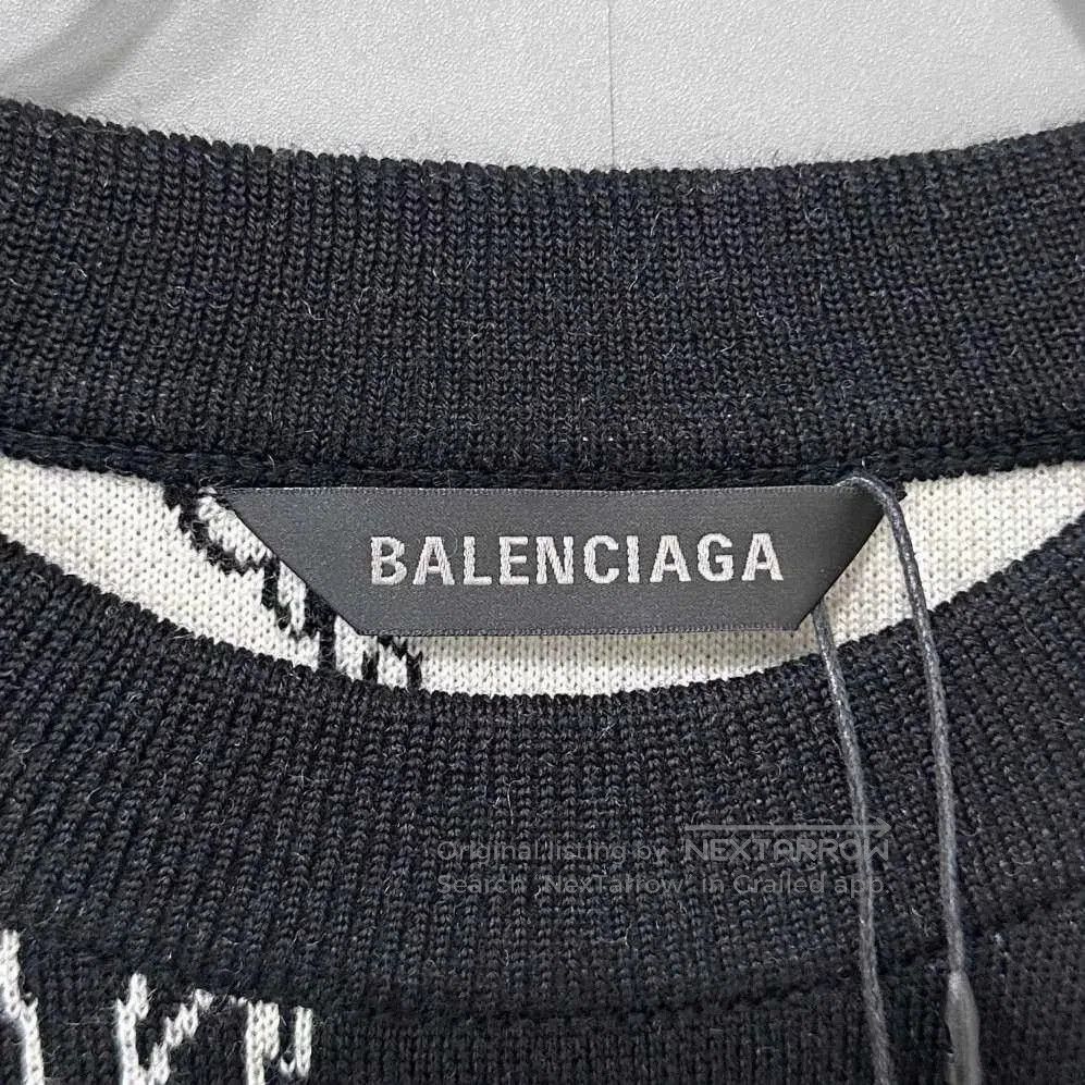 Balenciaga balenciaga patterned knit sweater in black. Size US XS / EU 42 / 0 - 4 Thumbnail