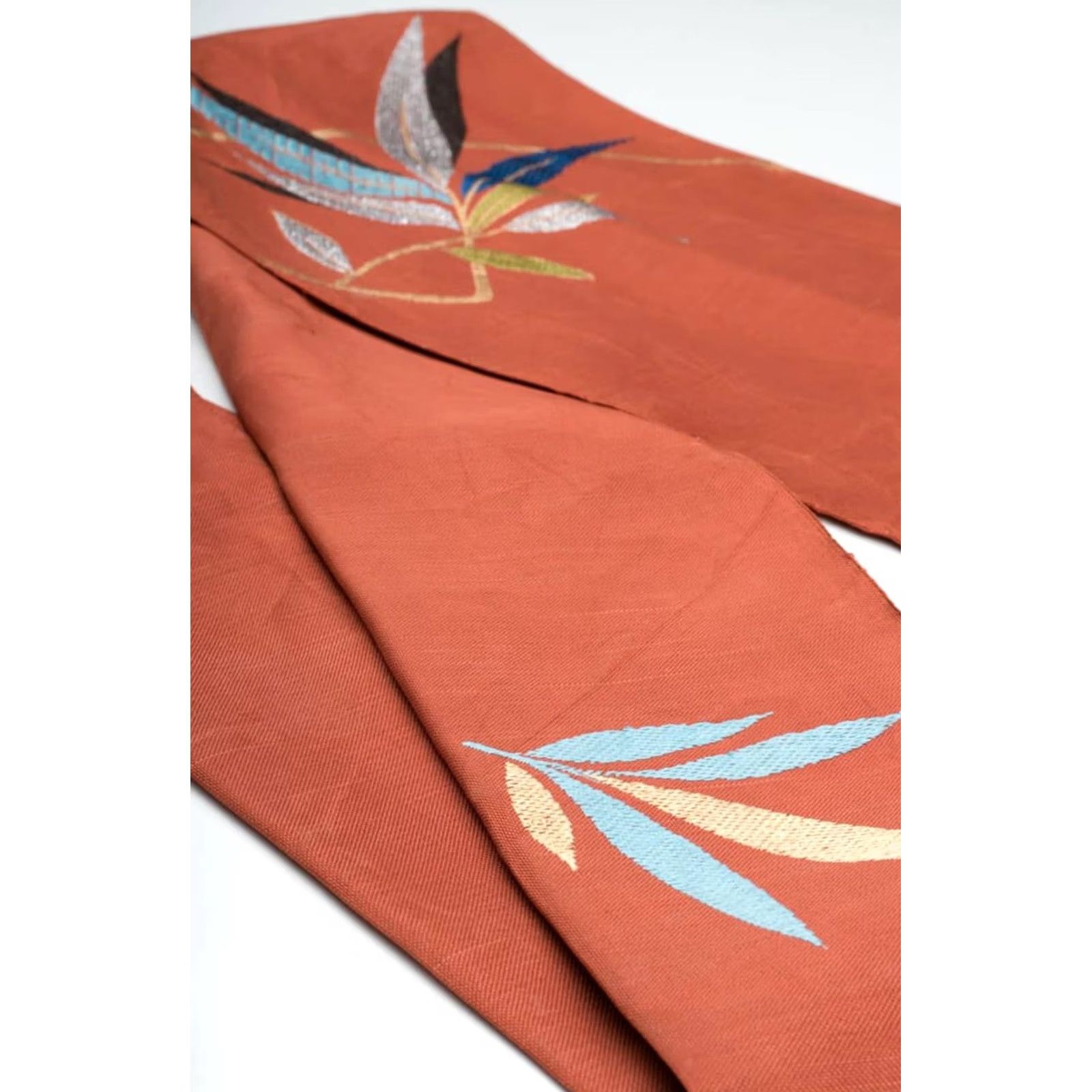 Vintage VINTAGE Obi Rust Embroidered Leaves 83 Size ONE SIZE - 2 Thumbnail